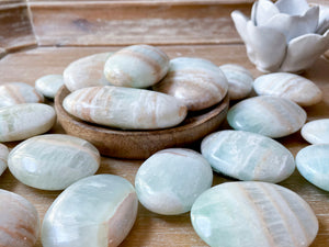 Caribbean Blue Calcite Palm Stone