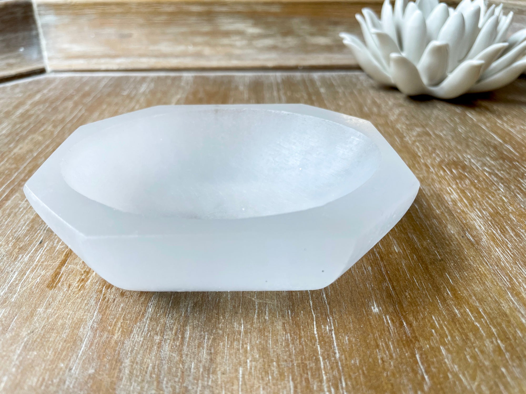 Selenite Octagon Bowl