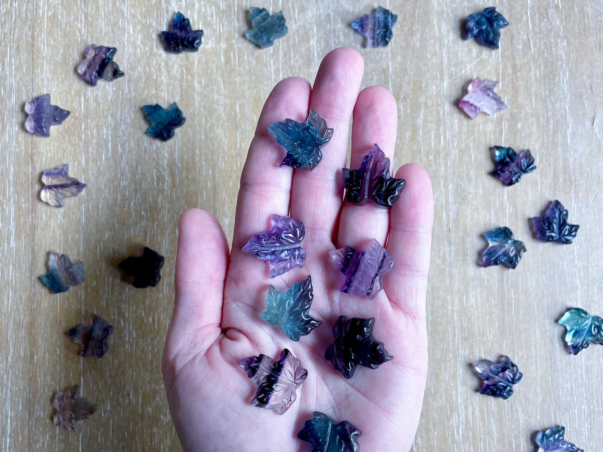 Fluorite Leaf Carving