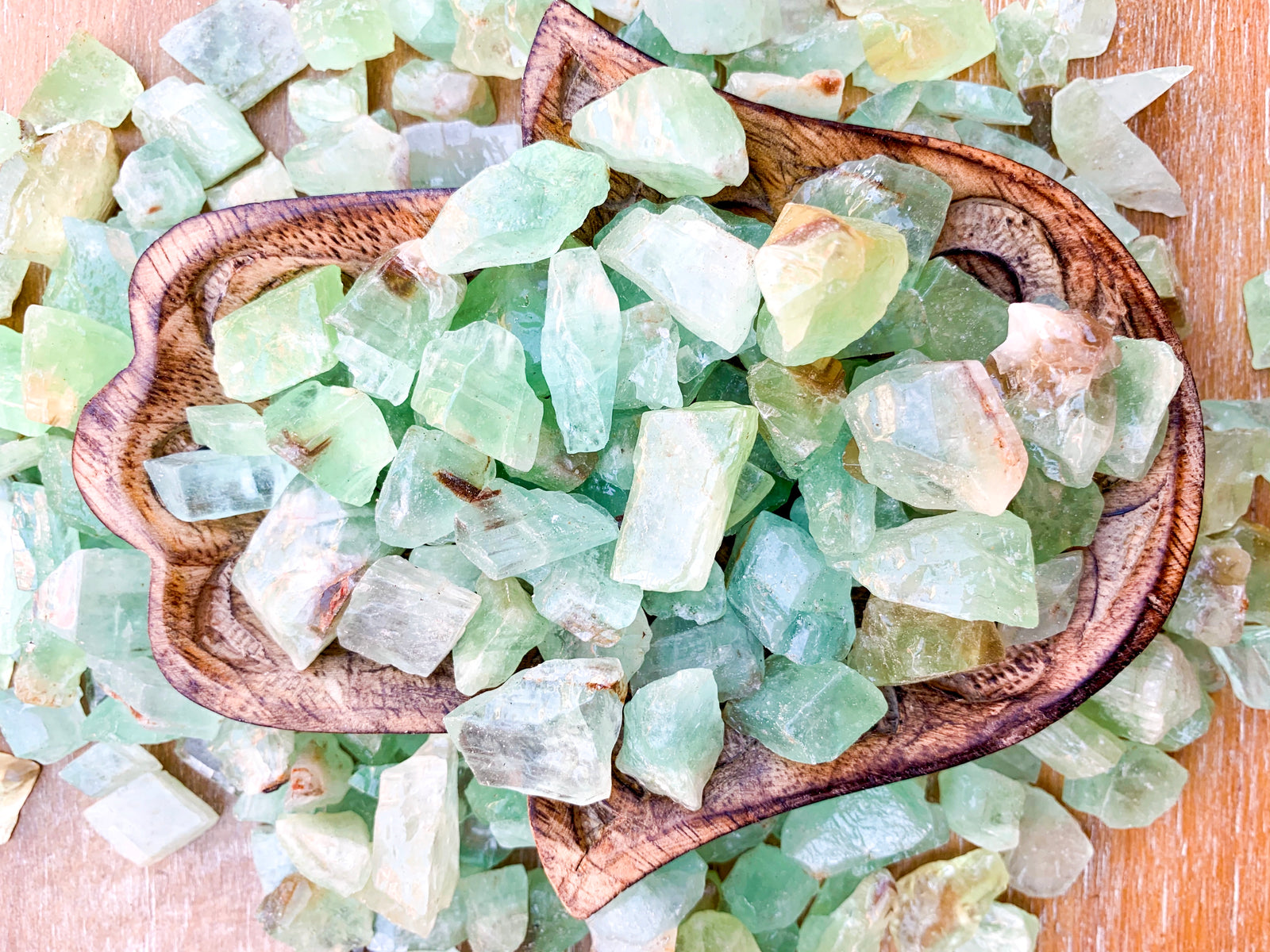 Green Calcite Rough Tumbled Stone