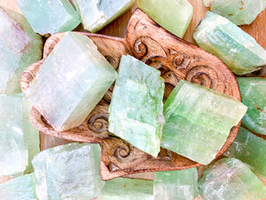 Green Calcite Rough Tumbled Stone - Large