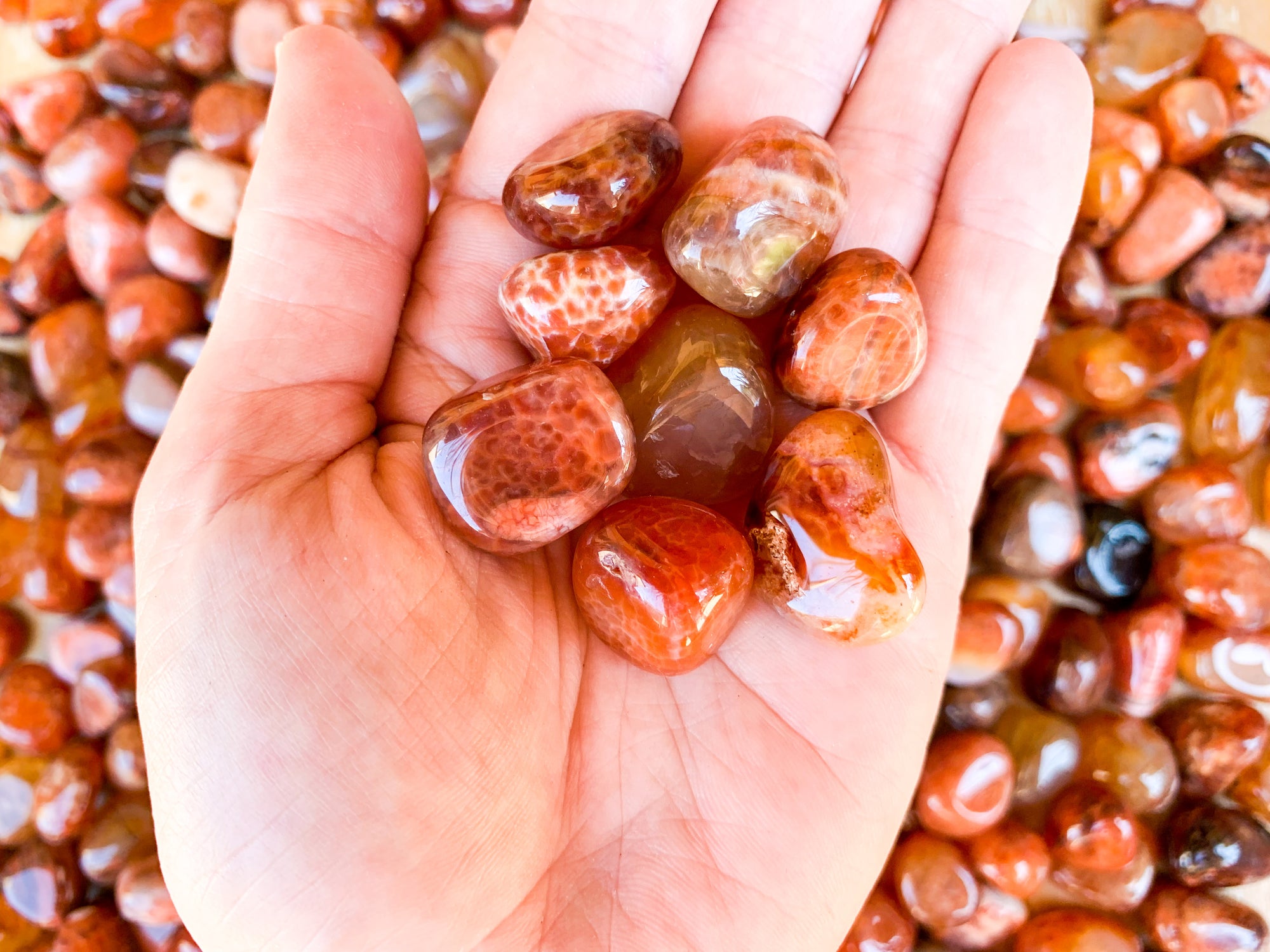 Snakeskin Fire Agate Tumbled Stone