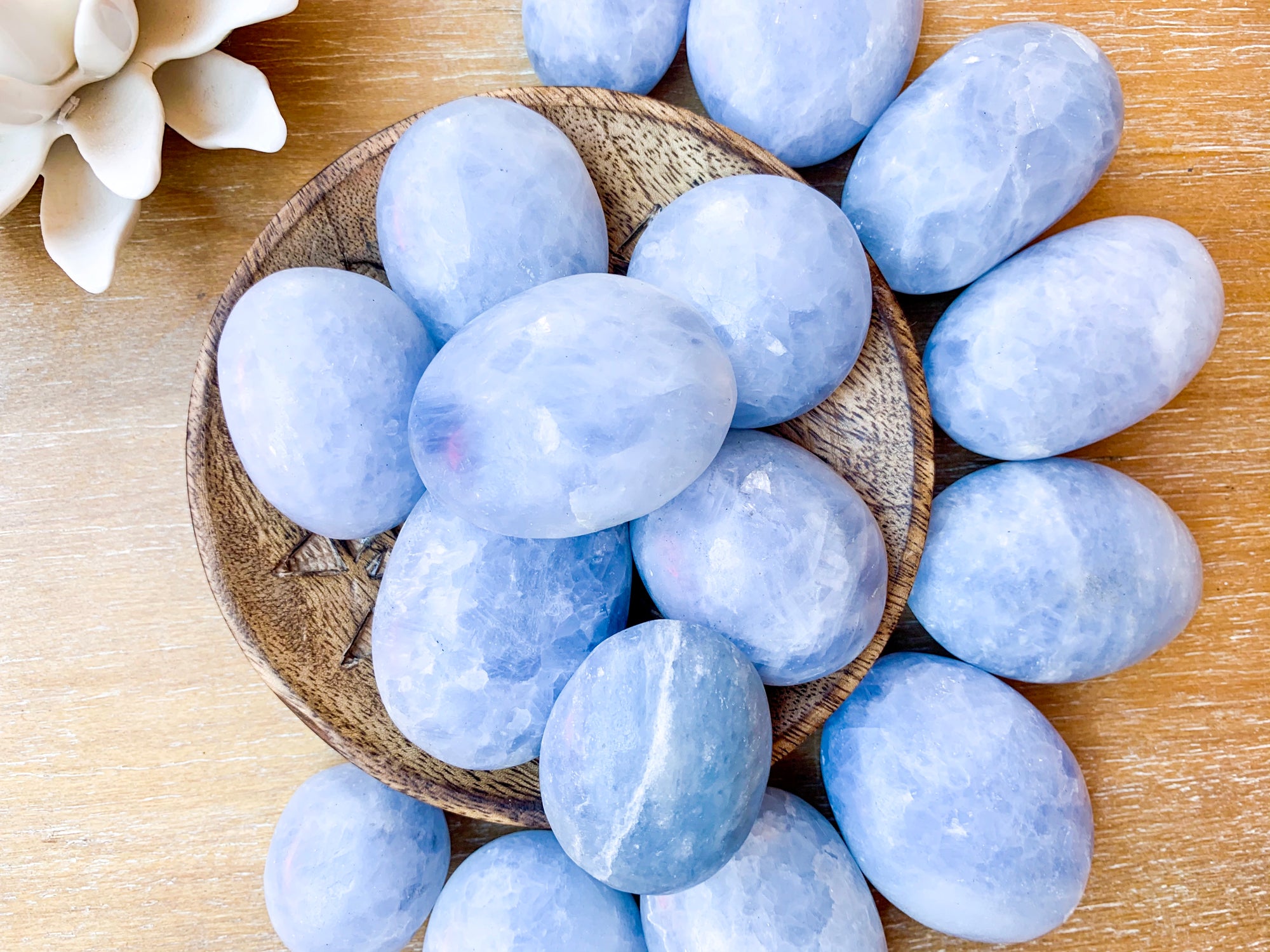 Blue Calcite Palm Stone