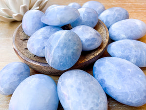 Blue Calcite Palm Stone