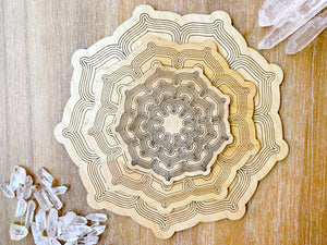 Lotus Wooden Crystal Grid Template