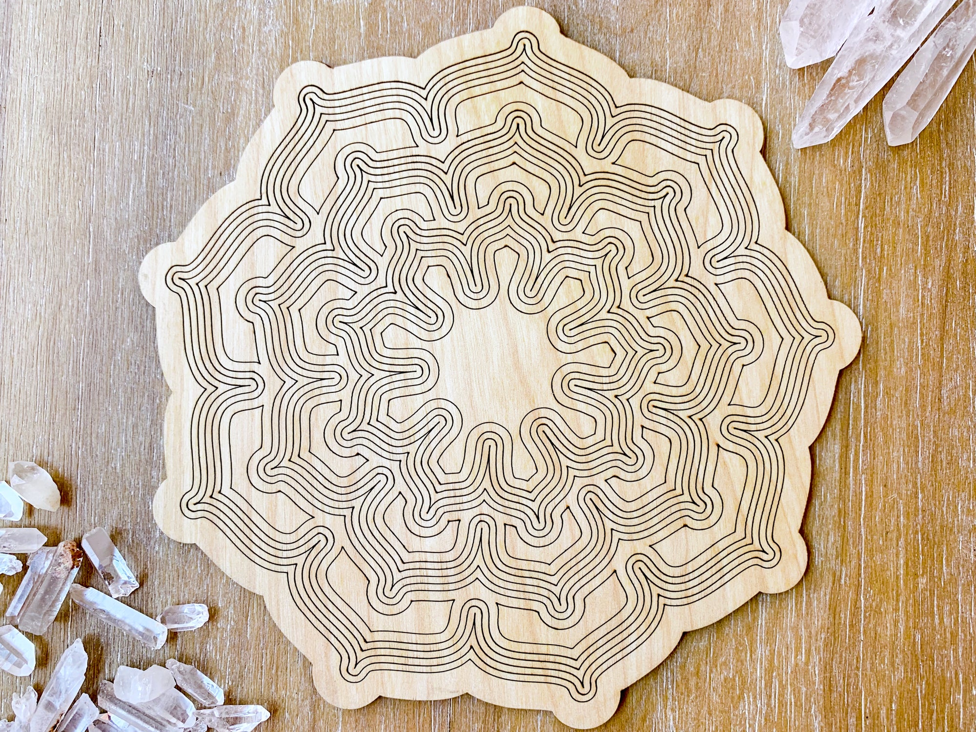 Lotus Wooden Crystal Grid Template - Angelic Roots lotus-wooden-crystal-grid-template-angelic-roots