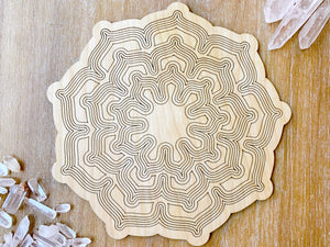 Lotus Wooden Crystal Grid Template