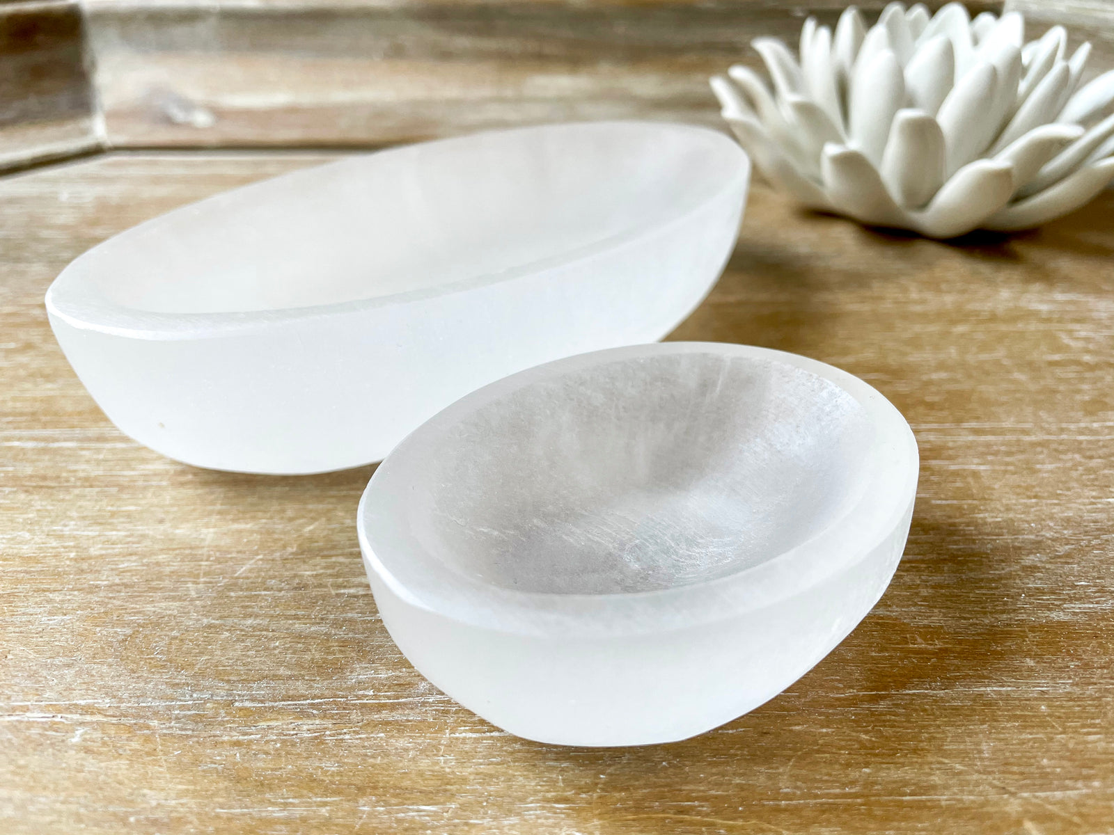 Selenite Oval Bowl