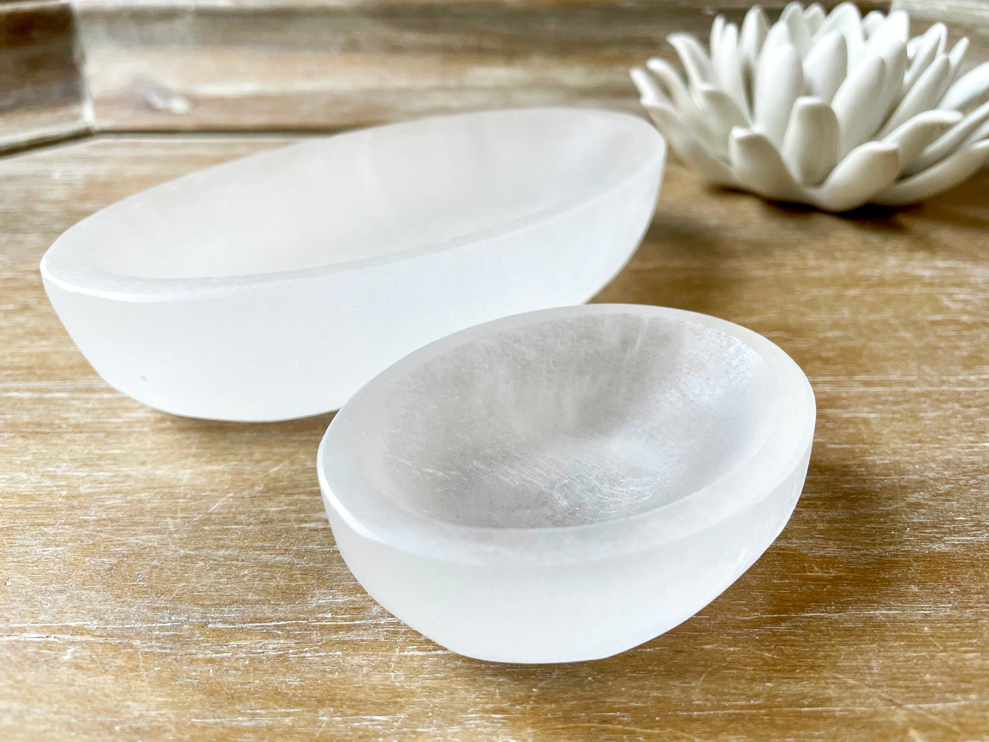 Selenite Oval Bowl
