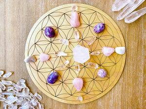 Flower of Life Wooden Crystal Grid Template