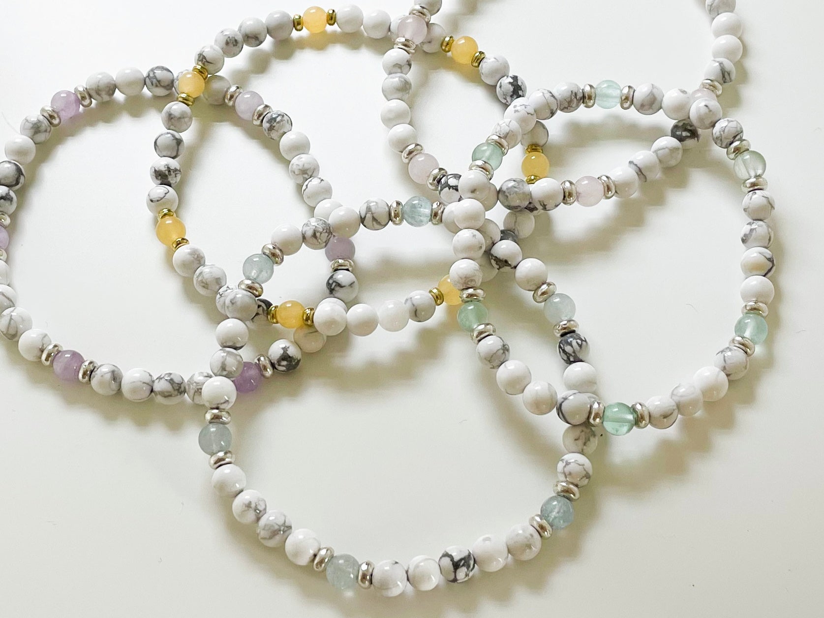 Howlite Beaded Anklet || Reiki Infused