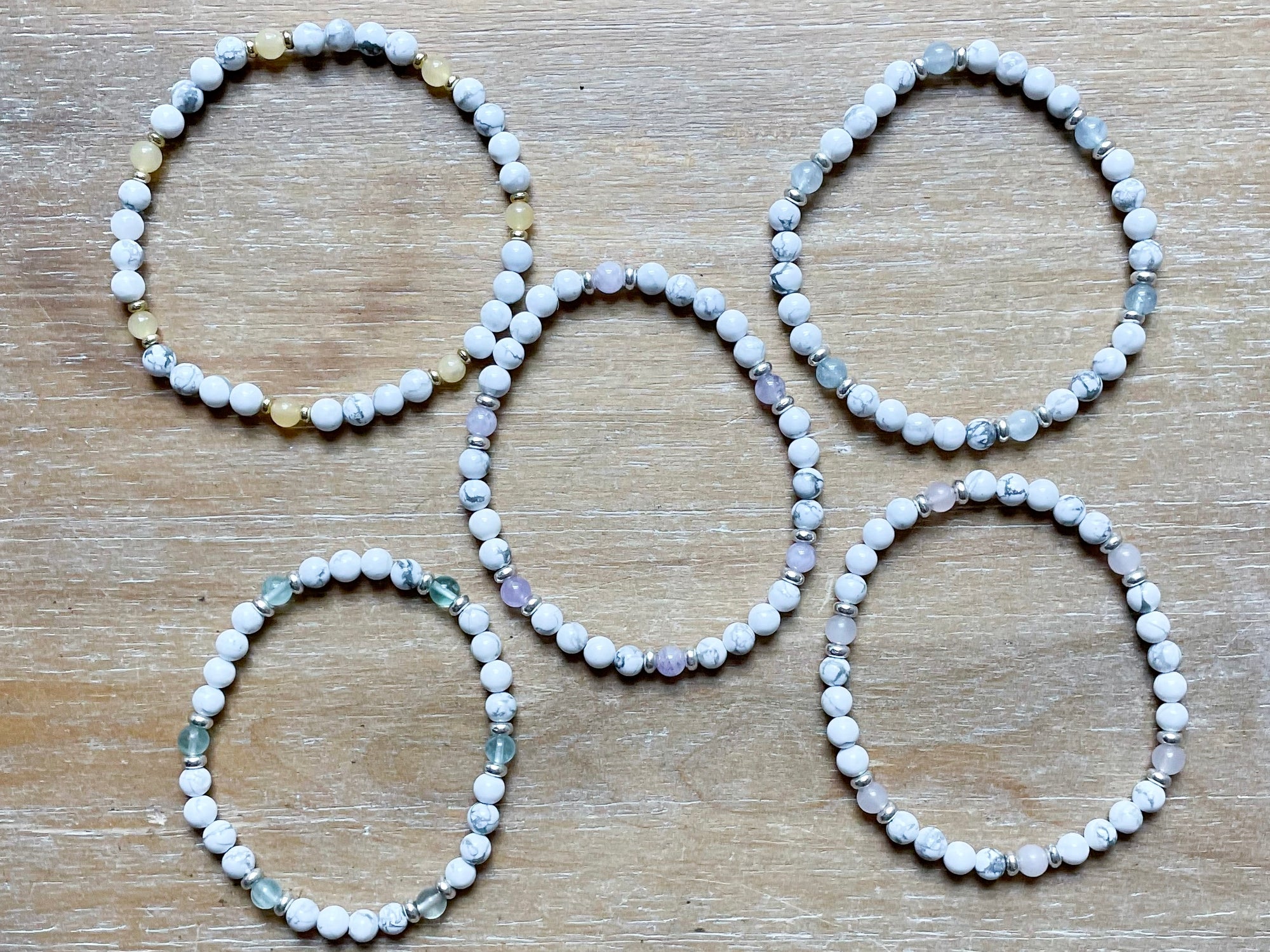 Howlite Beaded Anklet || Reiki Infused