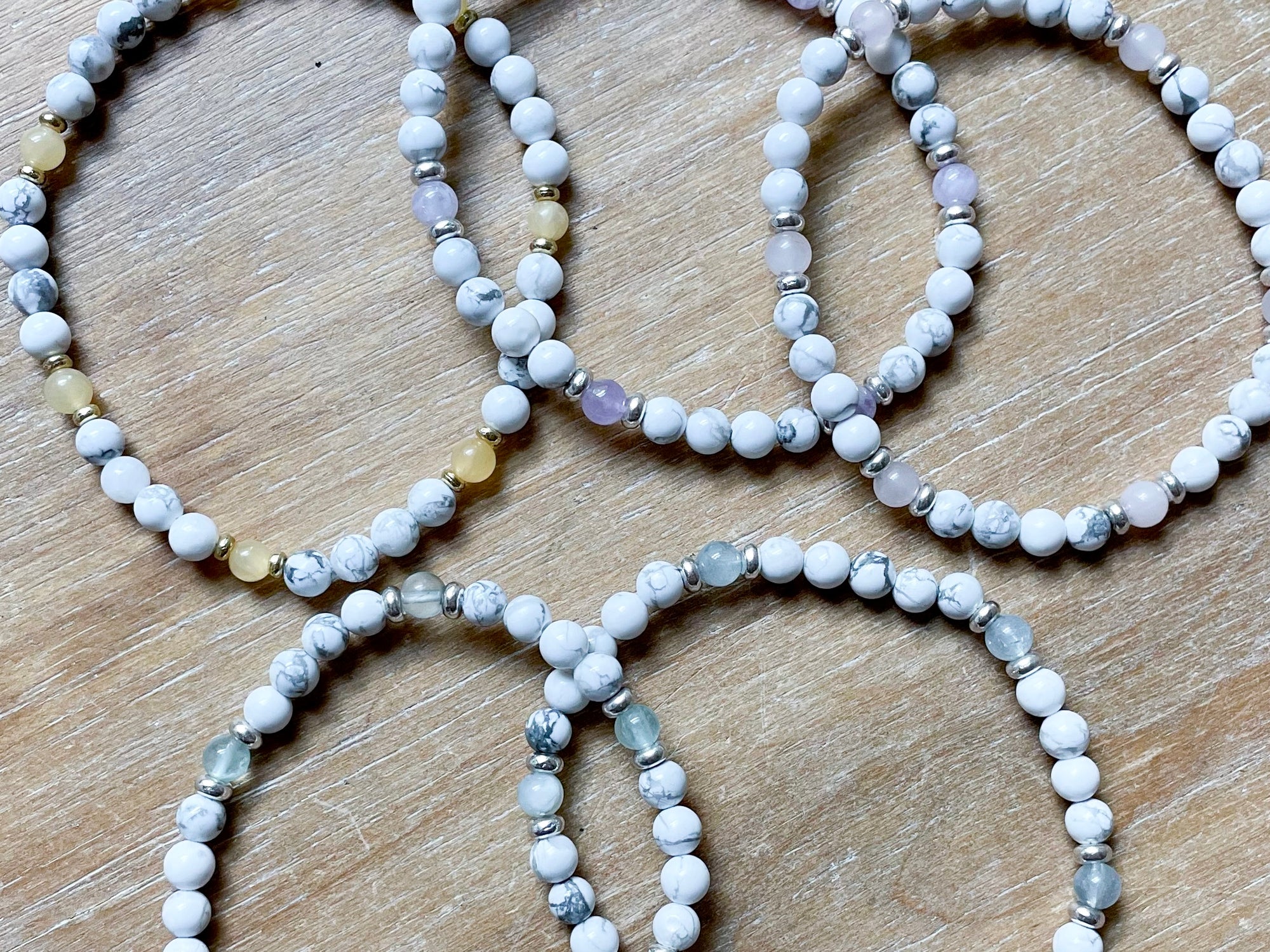 Howlite Beaded Anklet || Reiki Infused