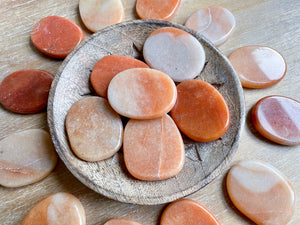 Red Aventurine Flat Palm Stone