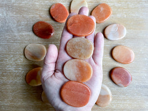 Red Aventurine Flat Palm Stone