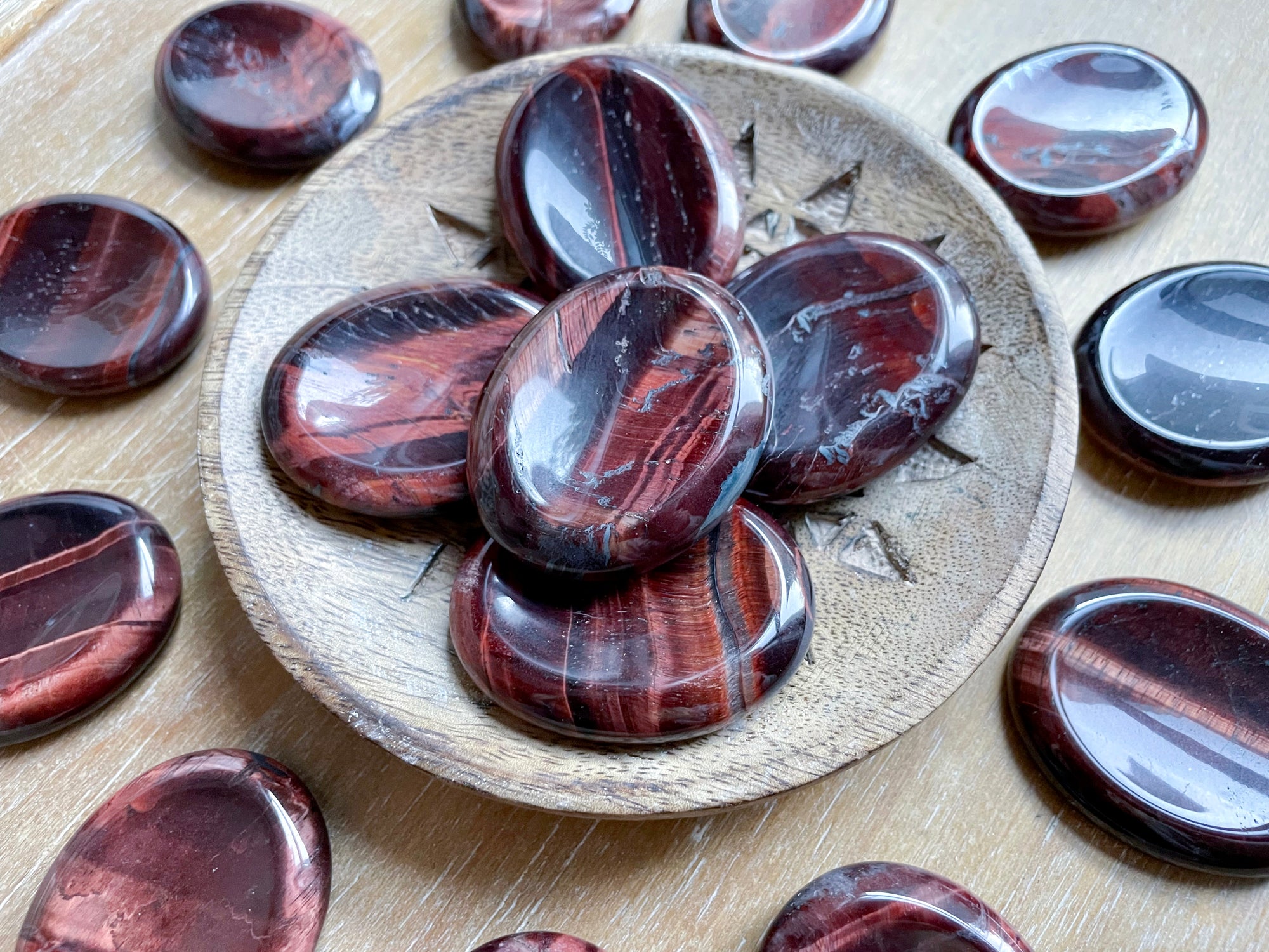 Red Tiger Eye Worry Stone