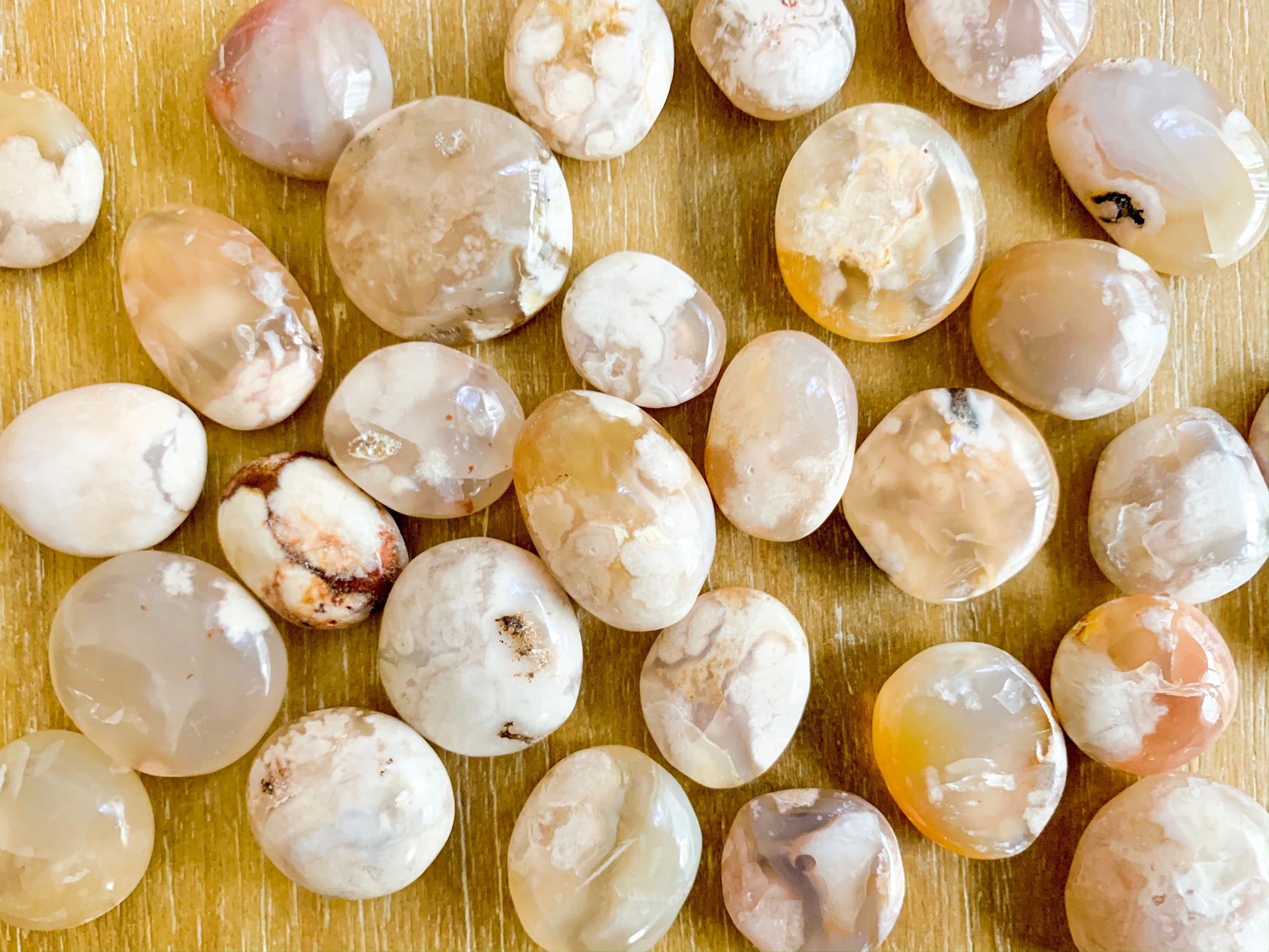 Flower Agate Tumbled Stone - Large