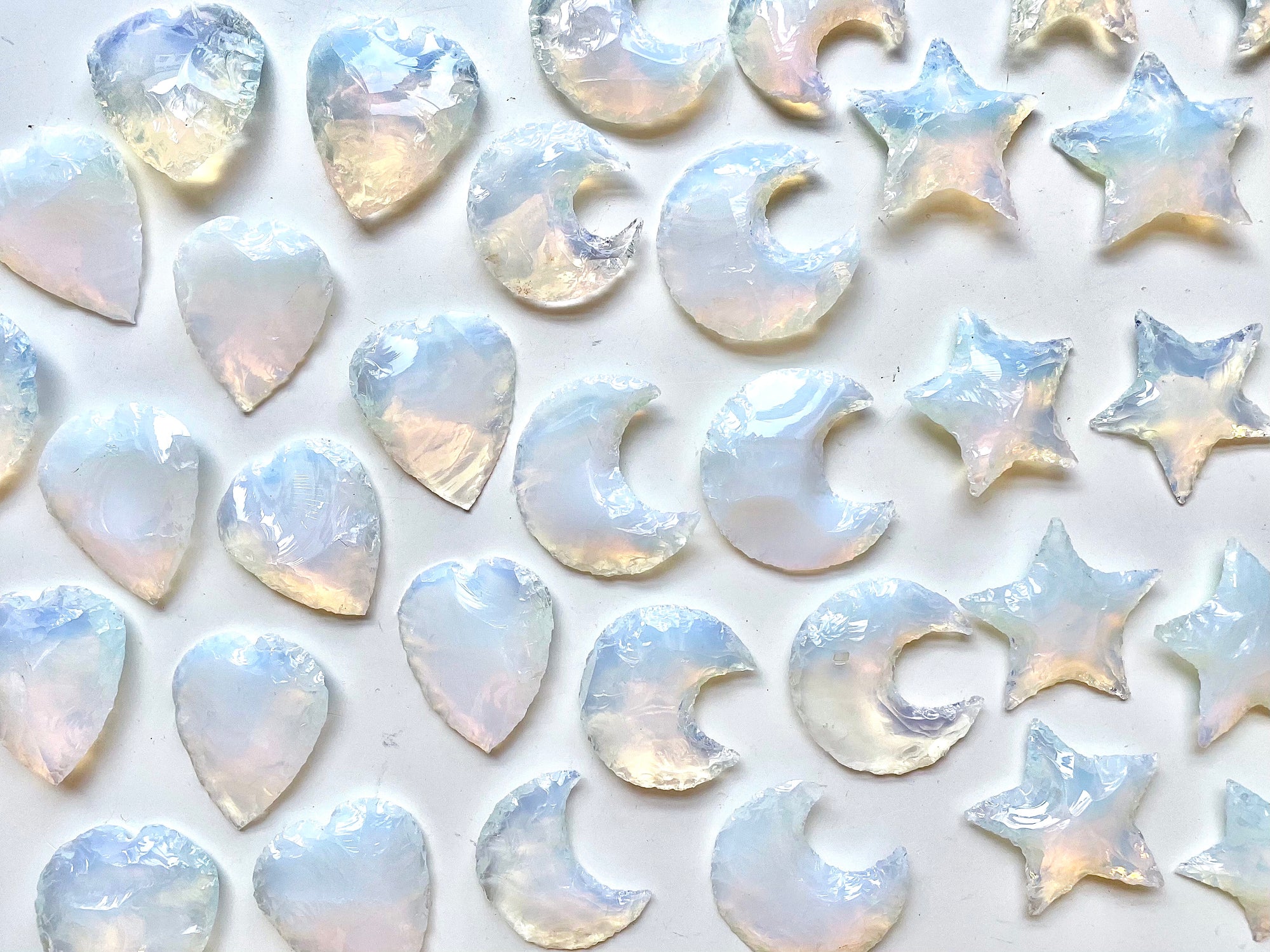 Opalite Carving || Moon, Star & Heart