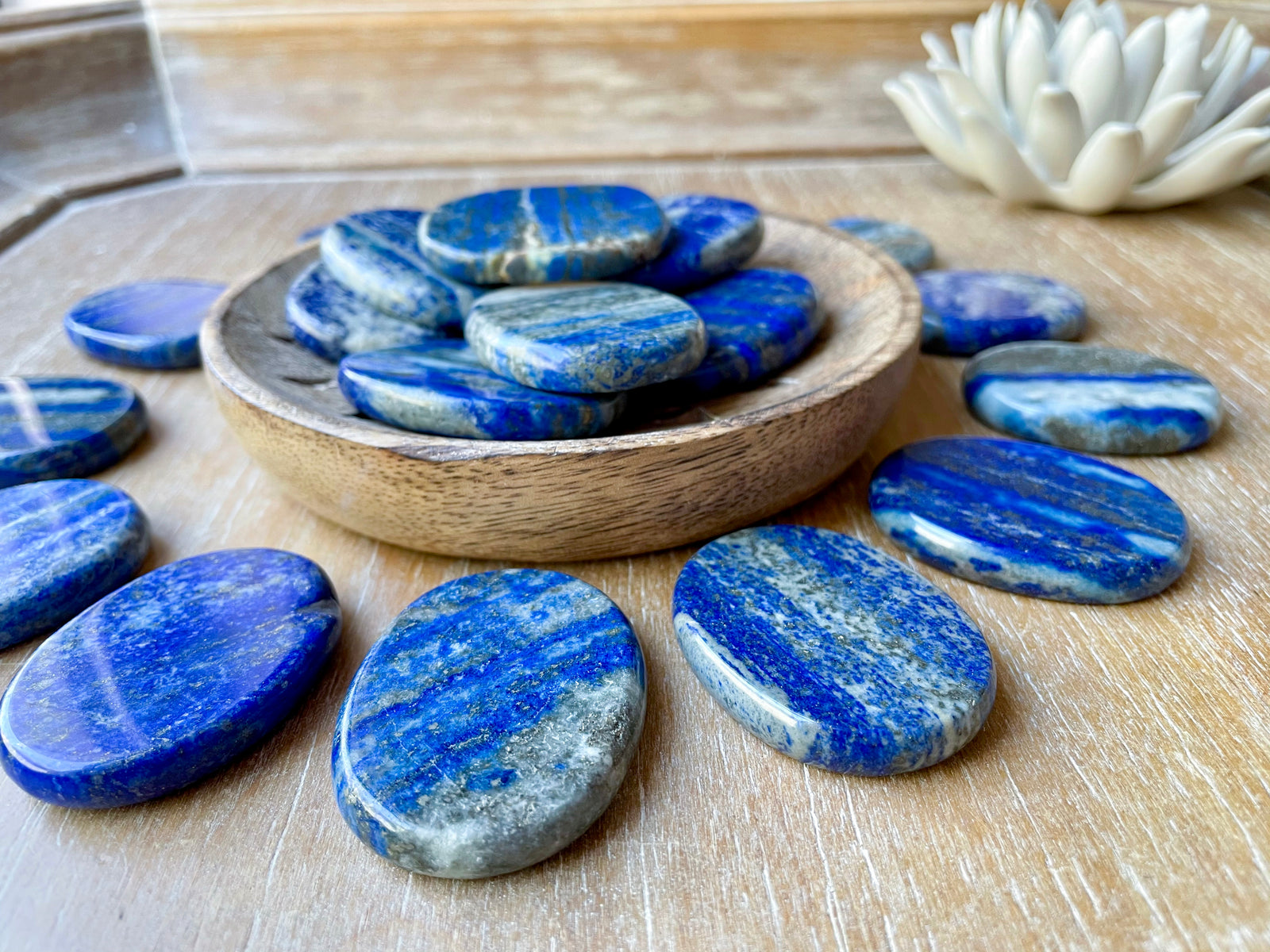Lapis Lazuli Flat Palm Stone