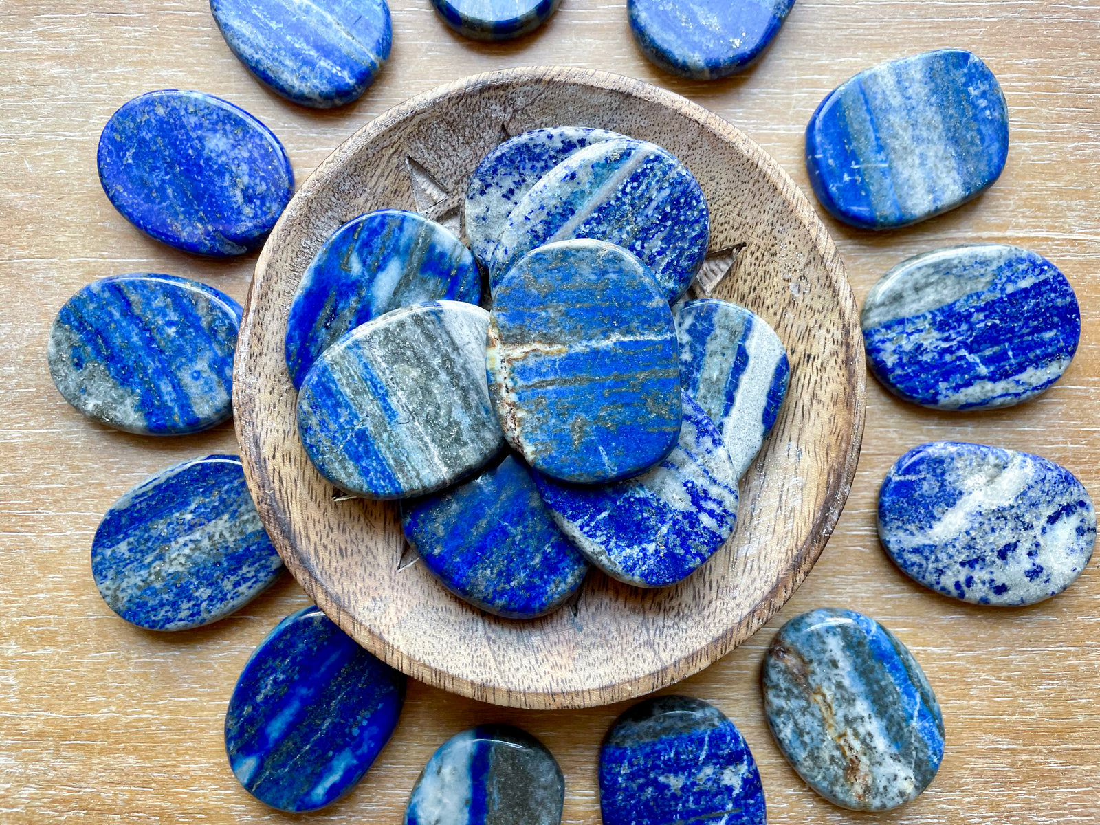 Lapis Lazuli Flat Palm Stone