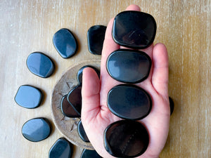 Black Obsidian Flat Palm Stone