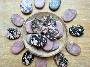 Rhodonite Flat Palm Stone