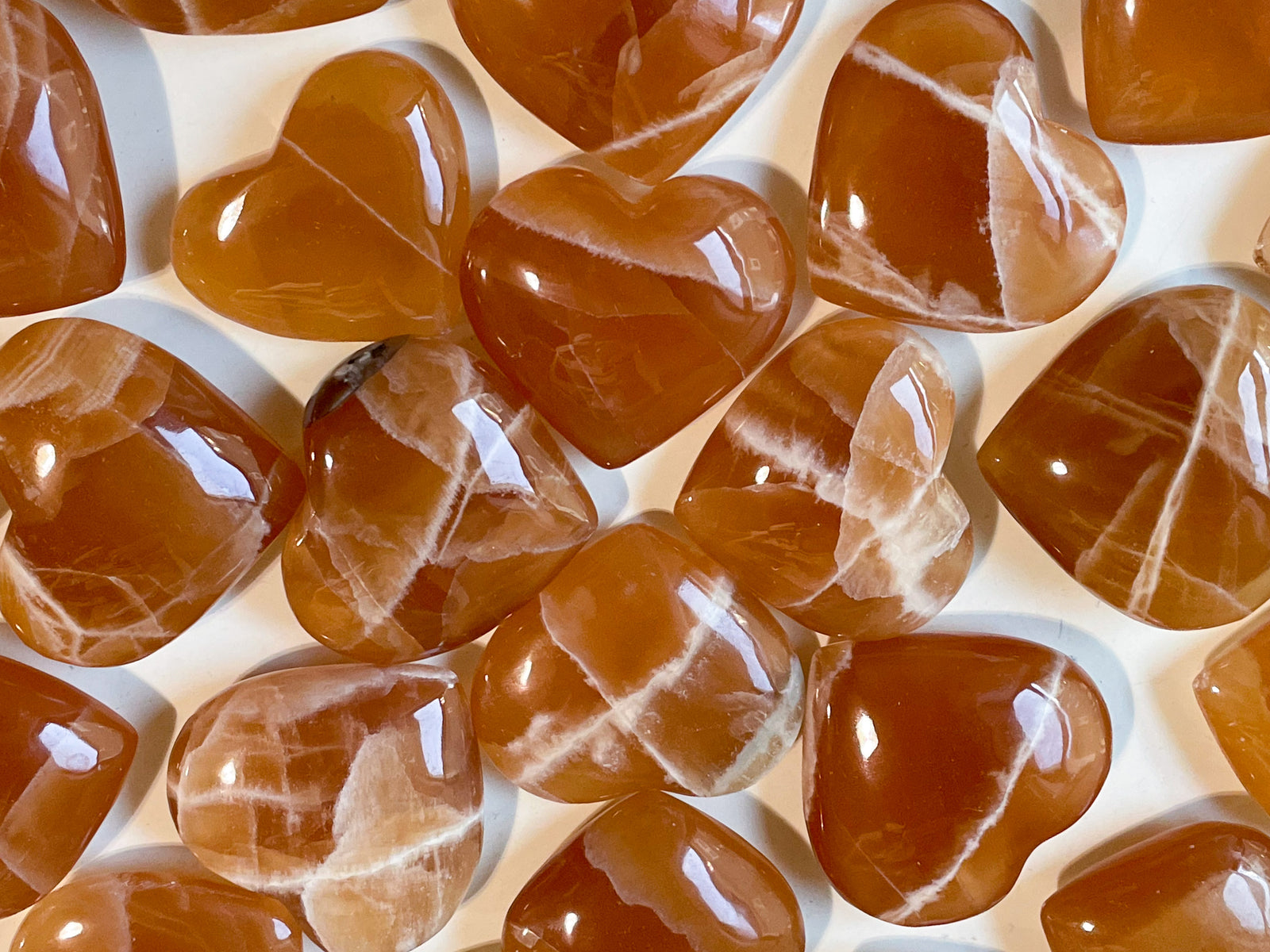 Honey Calcite Heart