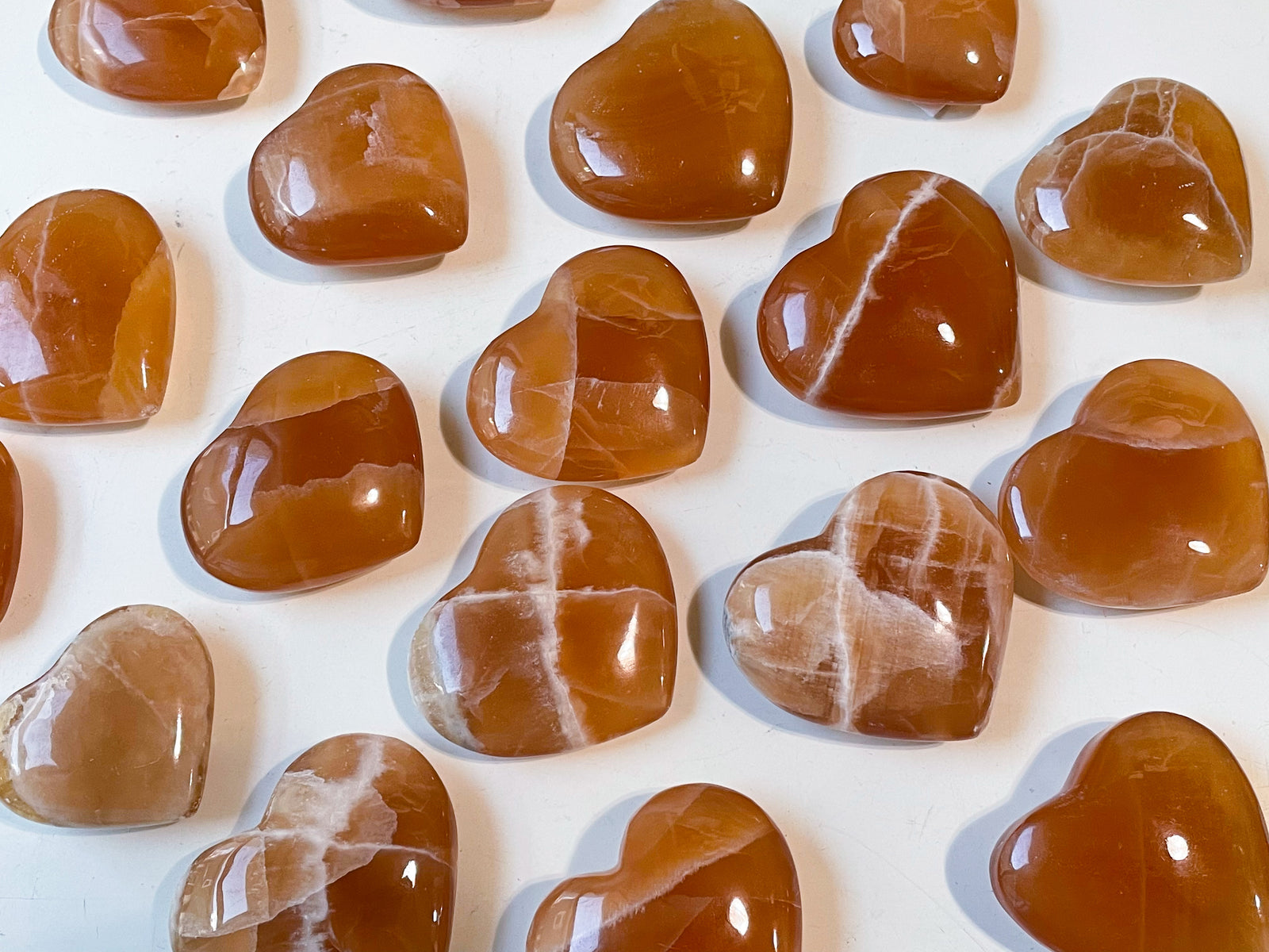 Honey Calcite Heart