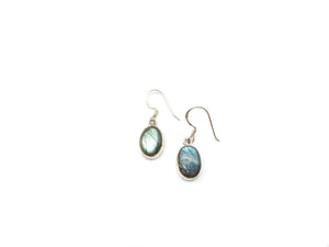 Labradorite Large Oval Drop Earrings - Large