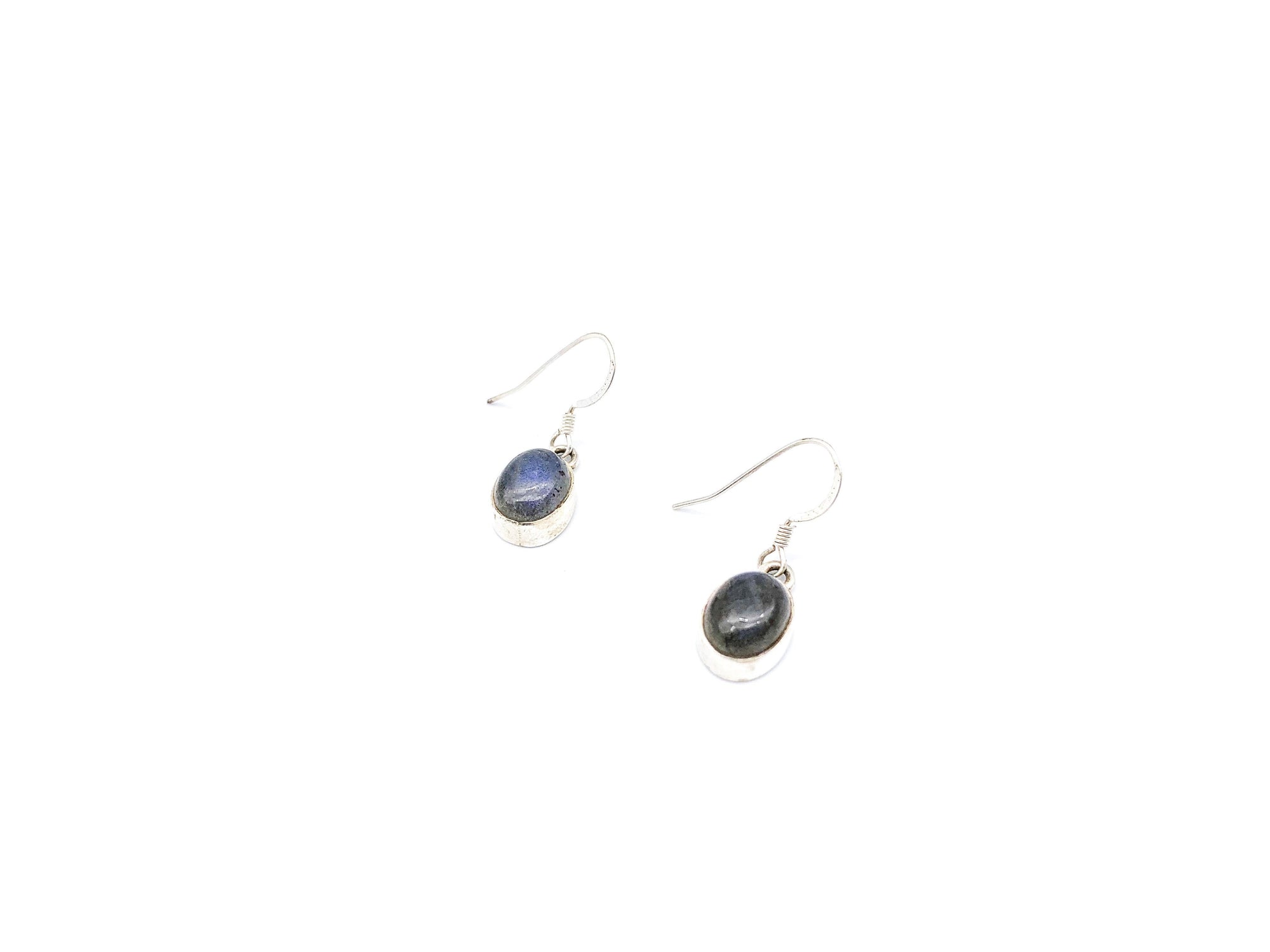 Labradorite Large Oval Drop Earrings - Small