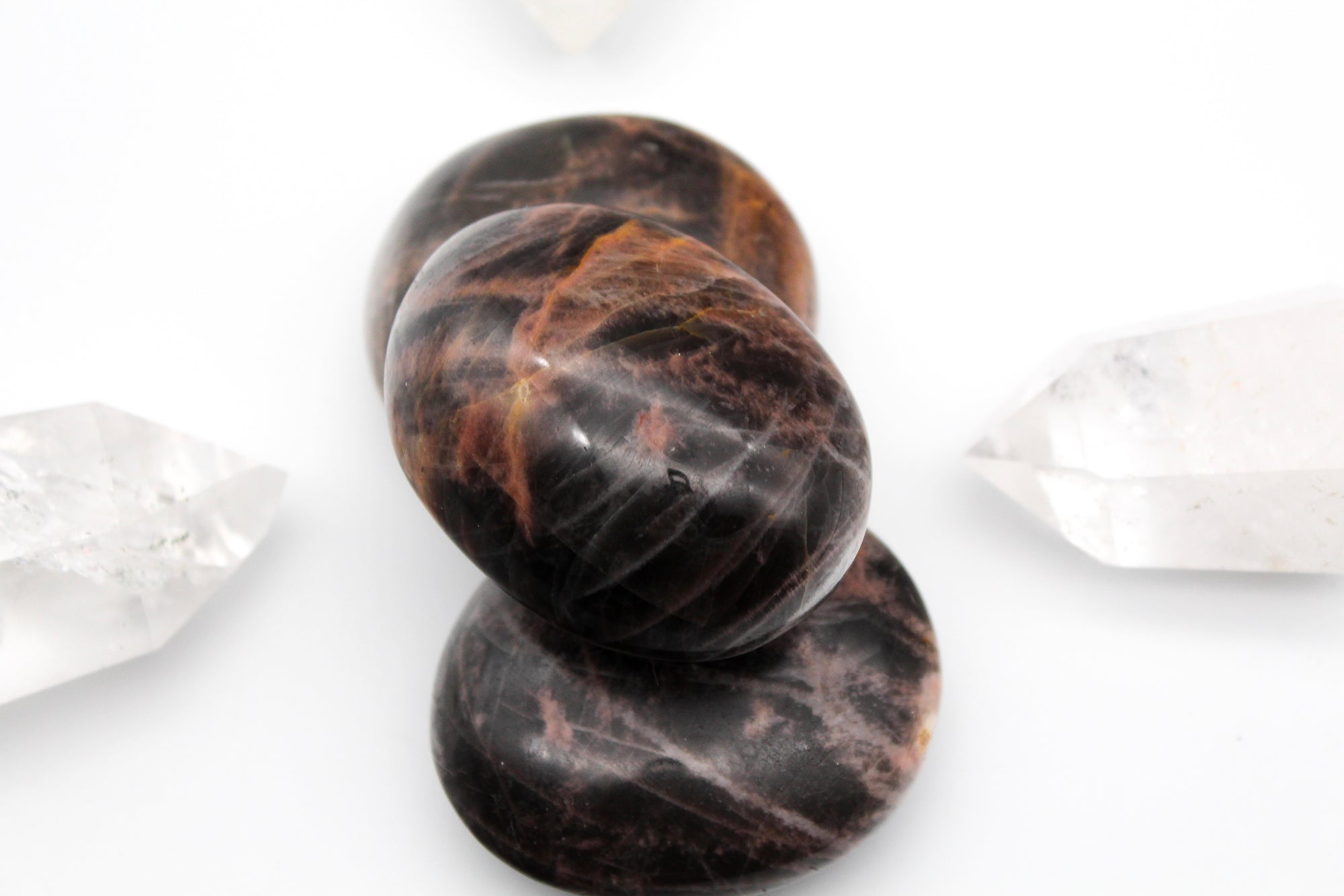 Black Moonstone Palm Stone