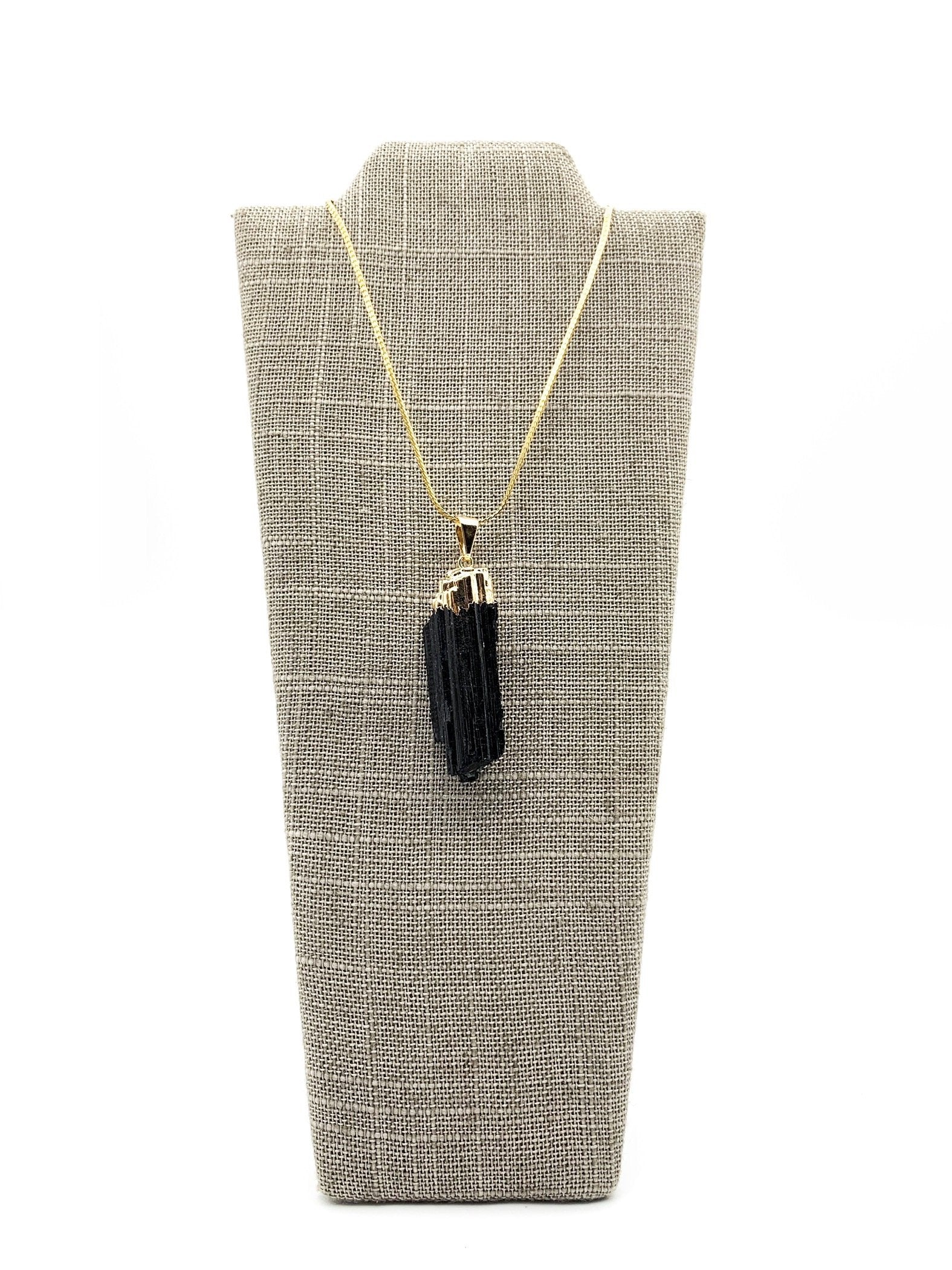 Tourmaline Gold Dipped Pendant Necklace