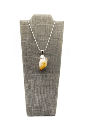 Citrine Silver Dipped Pendant Necklace