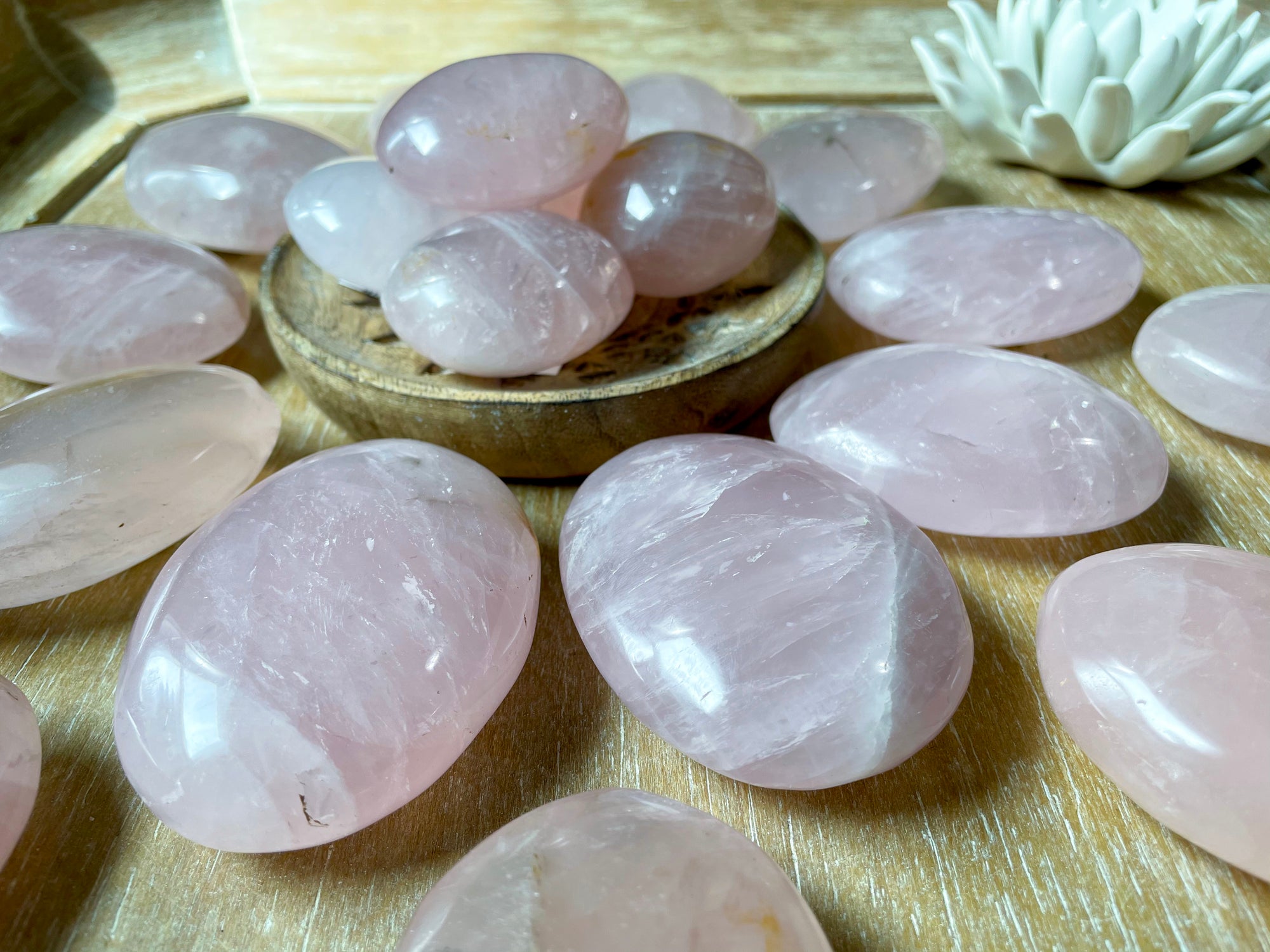 Rose Quartz Palm Stone