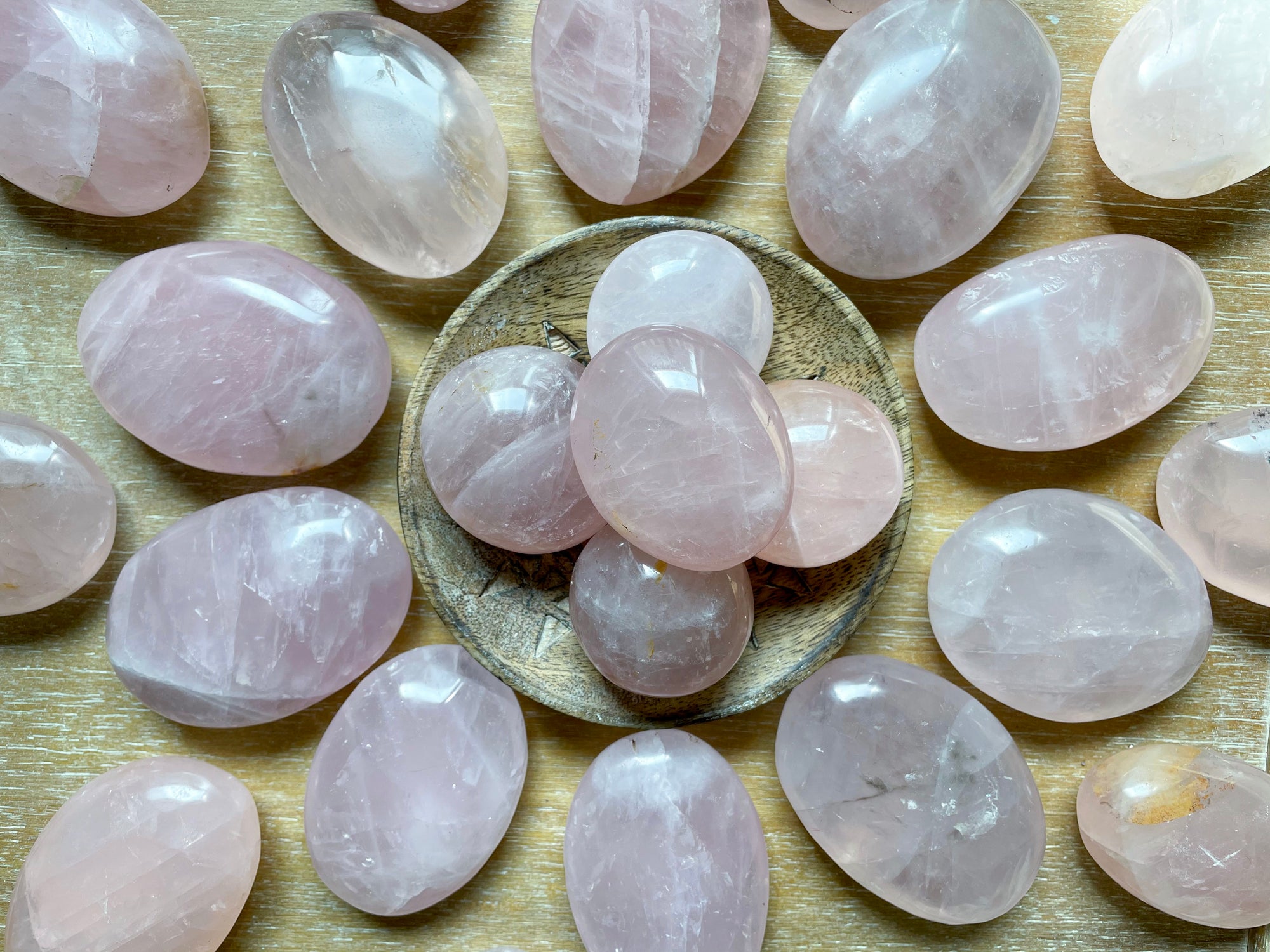 Rose Quartz Palm Stone