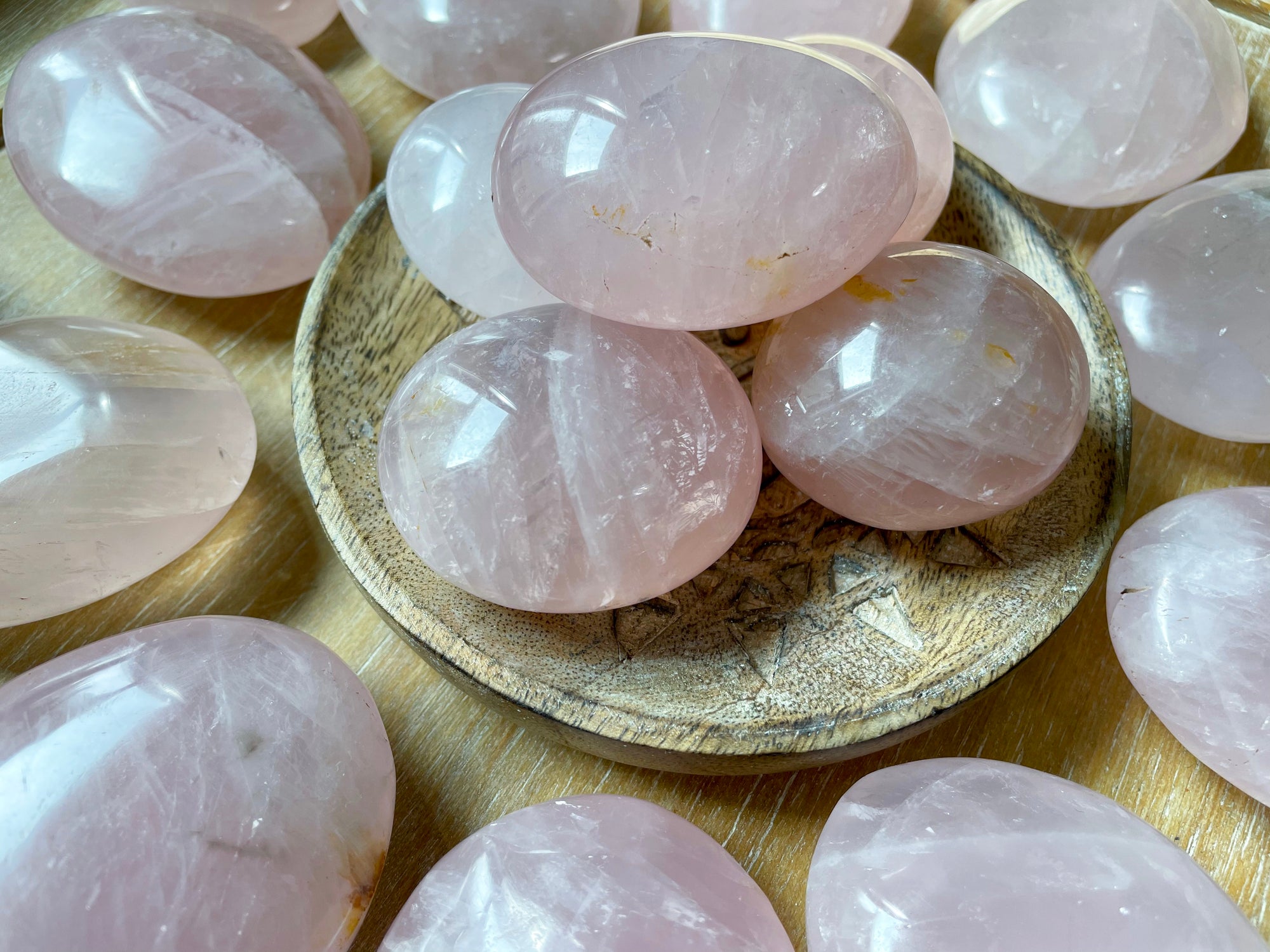 Rose Quartz Palm Stone