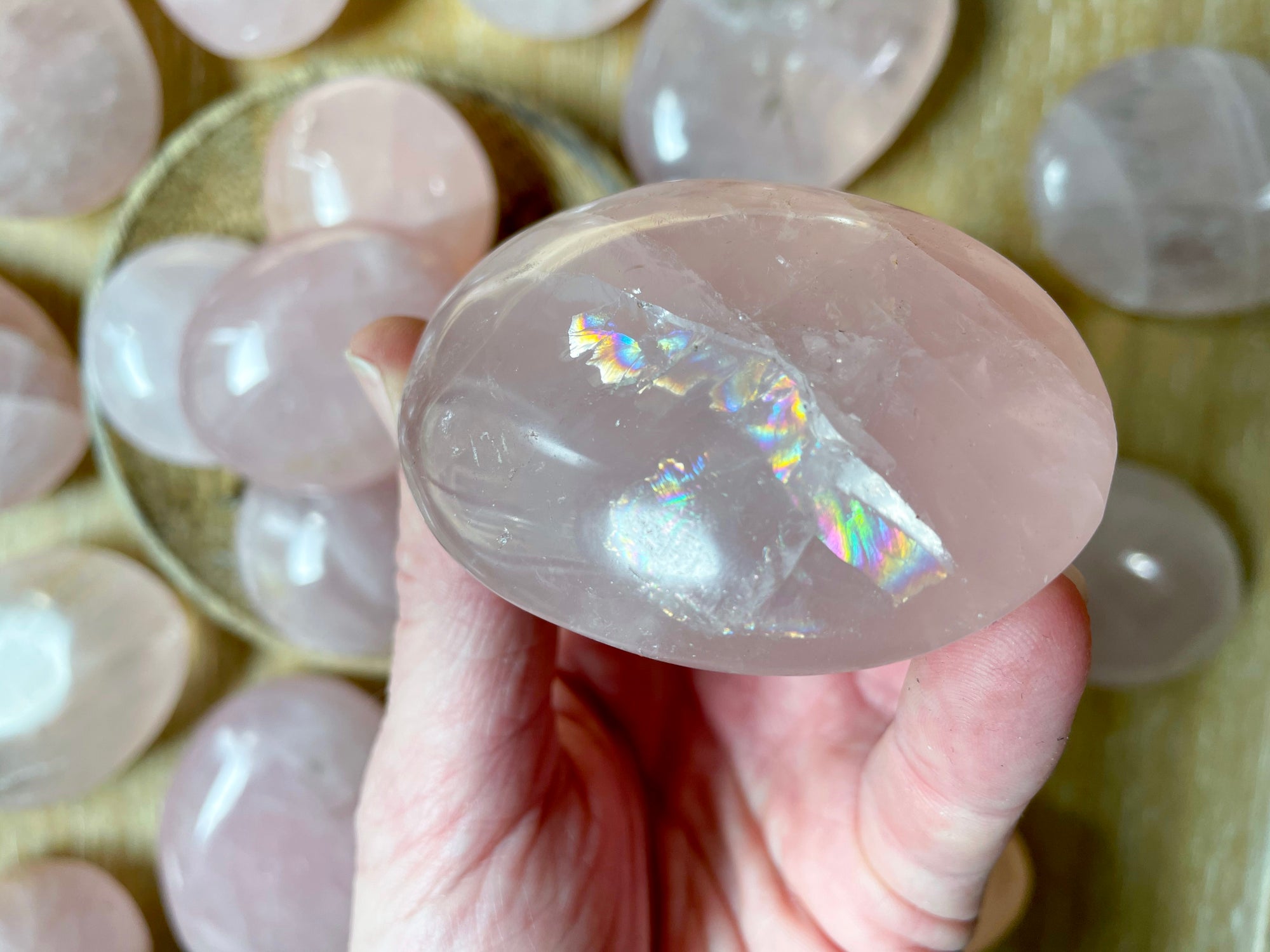 Rose Quartz Palm Stone