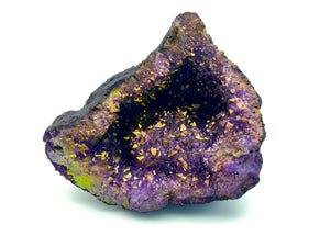 Purple & Gold Titanium Coated Moroccan Quartz Geode Halves
