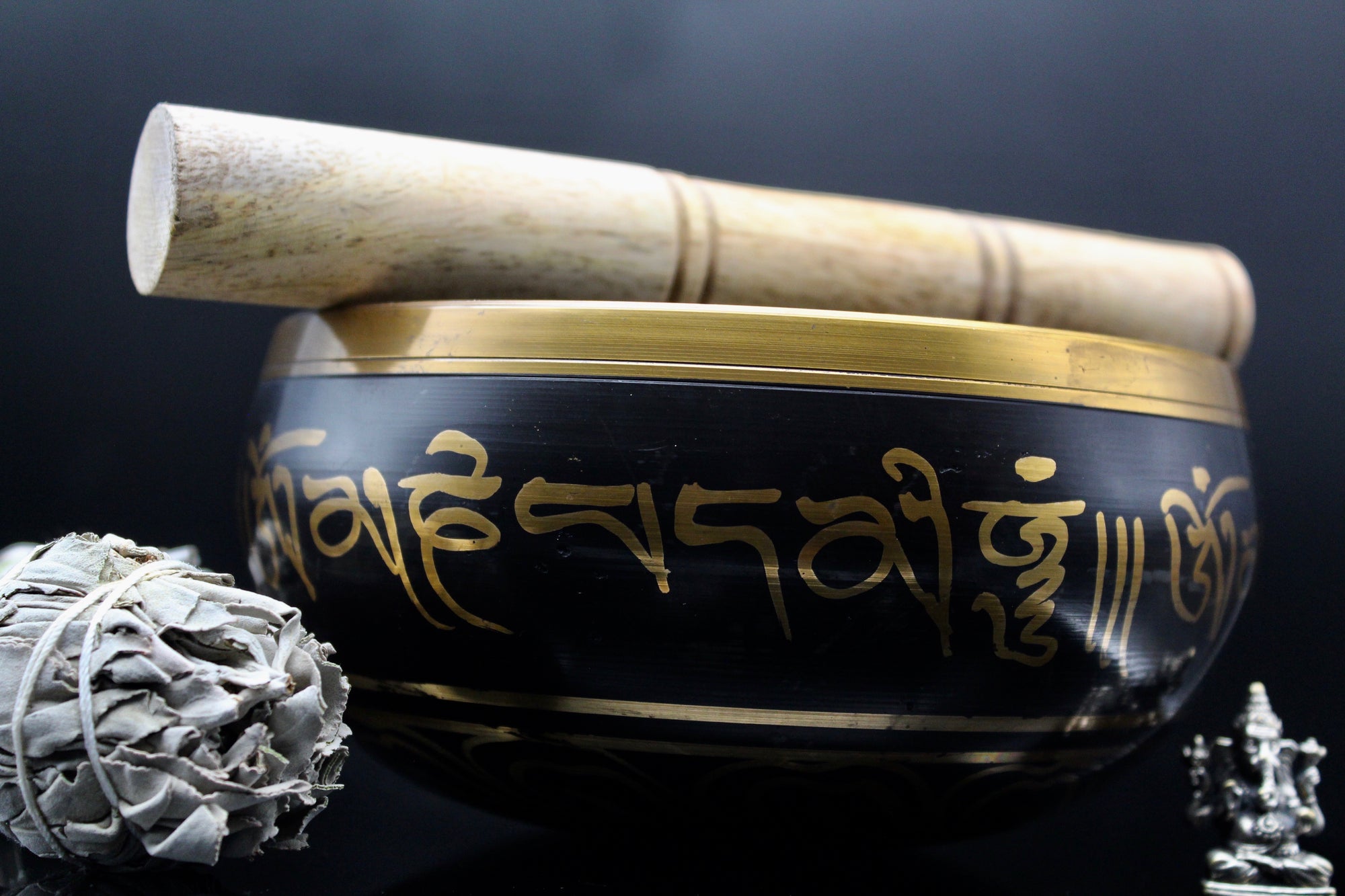 Black Brass Singing Bowl || 6 inch