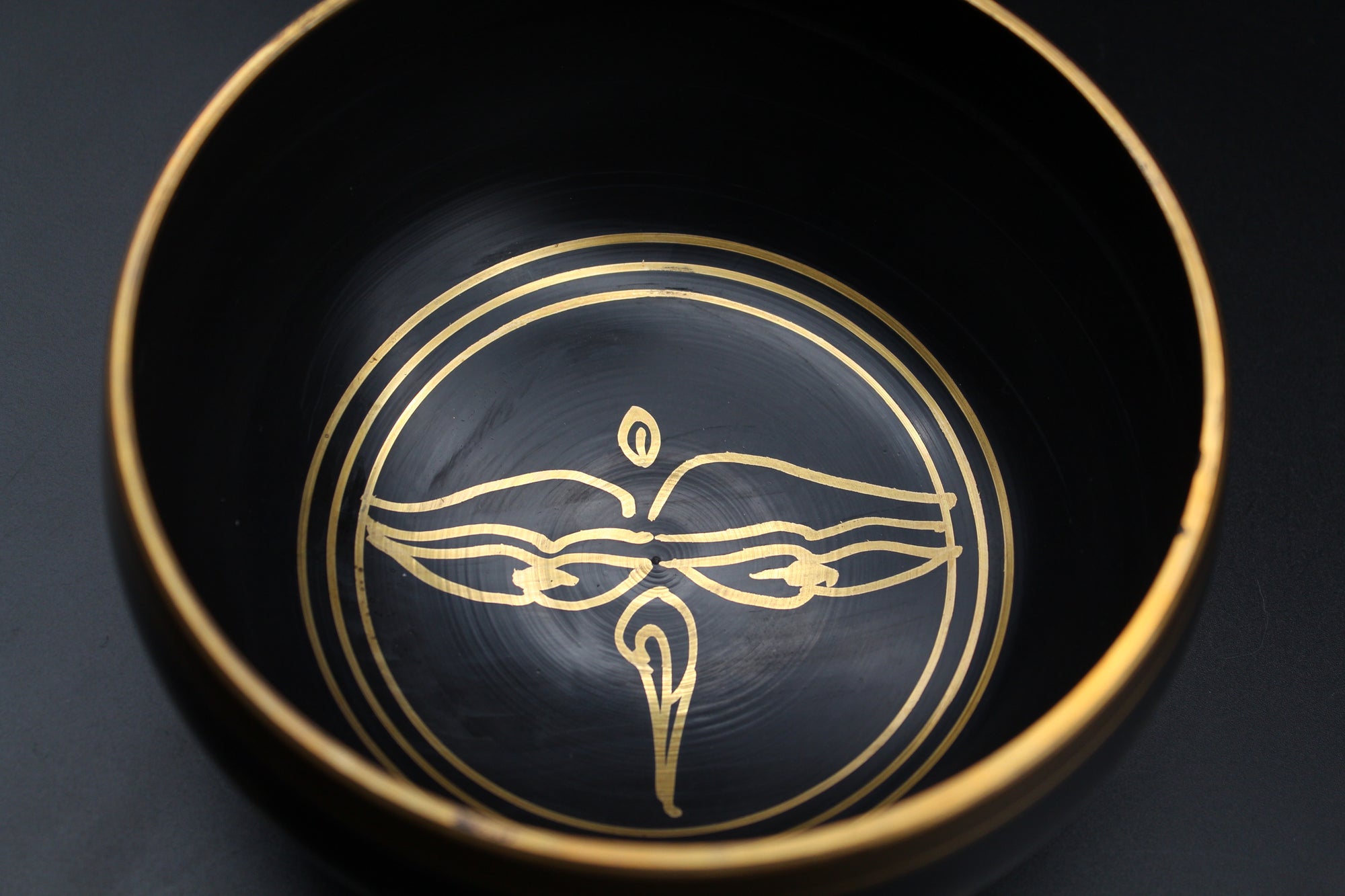 Black Brass Singing Bowl || 6 inch