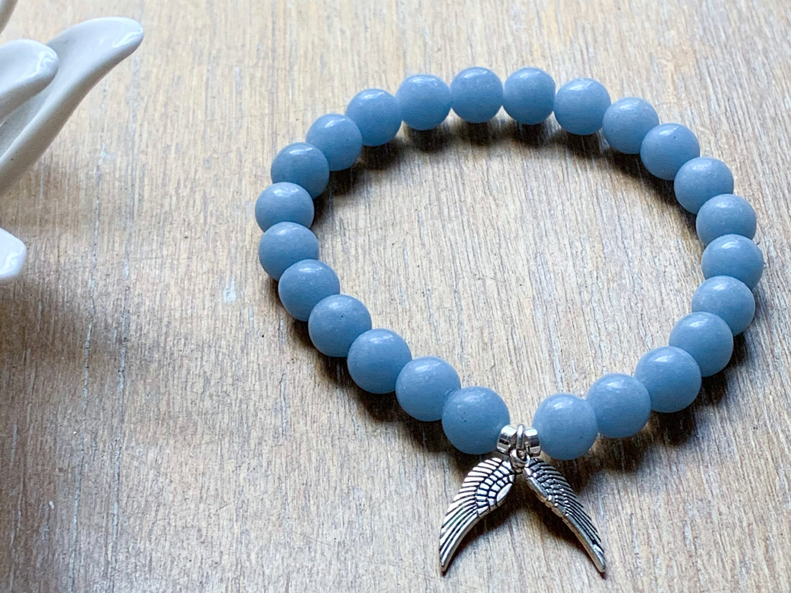 Angelite Crystal Boho Bracelet || Reiki Infused