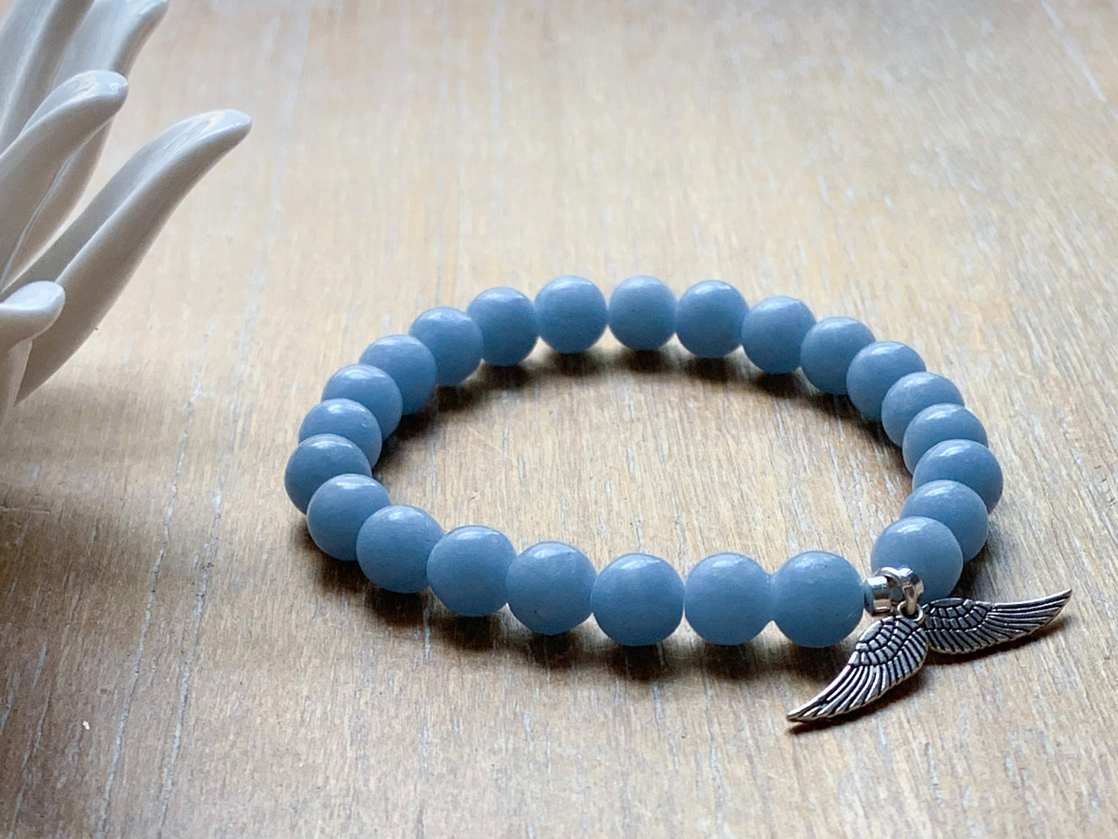 Angelite Crystal Boho Bracelet || Reiki Infused