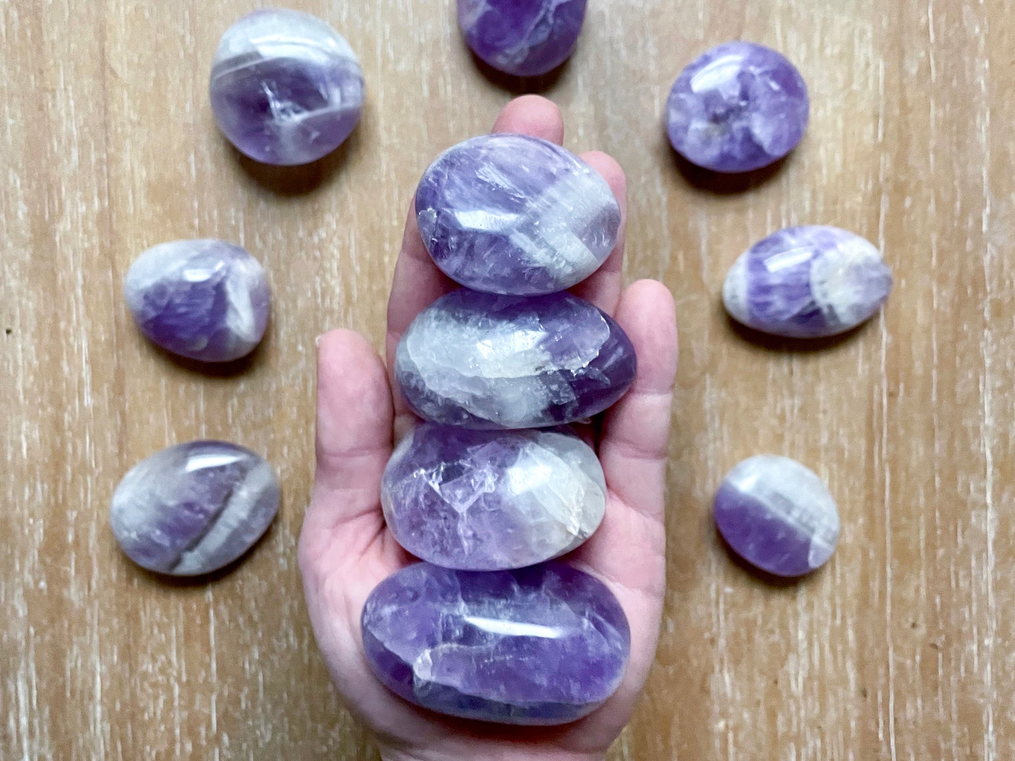 Amethyst  Puffy Palm Stone