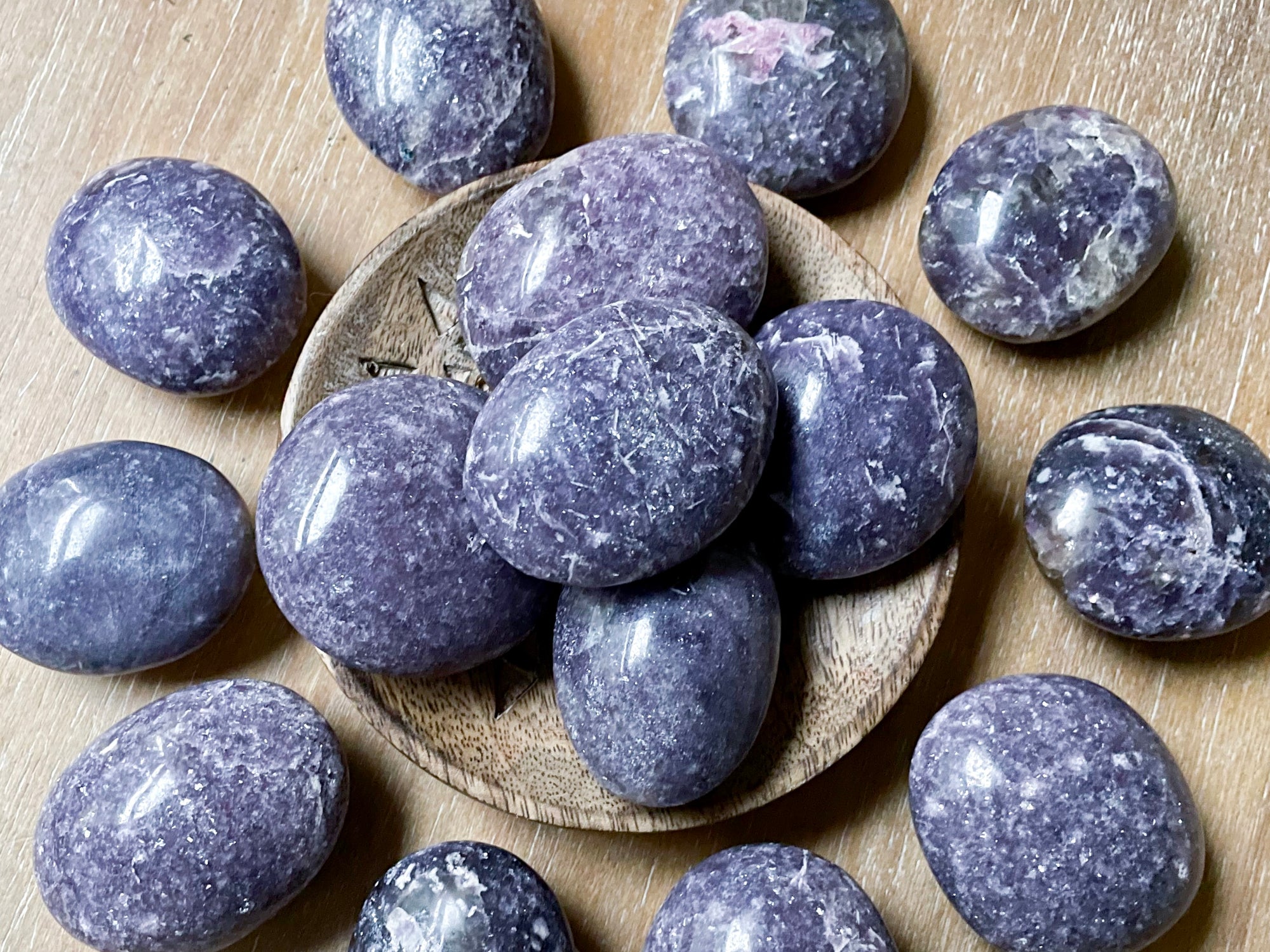 Lepidolite Puffy Palm Stone