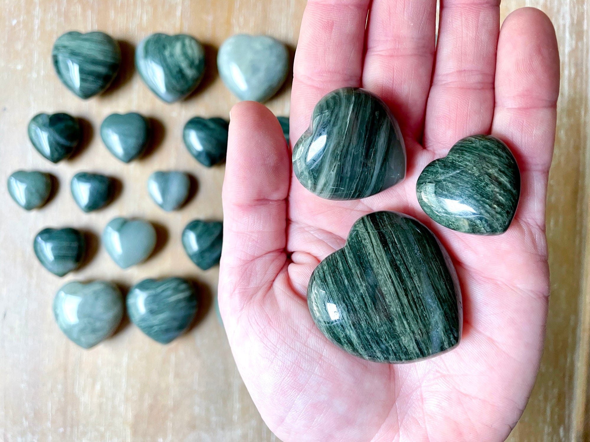 Green Hair Jasper Heart