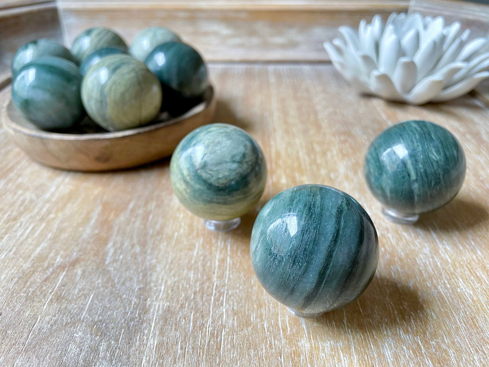 Green Hair Jasper Sphere