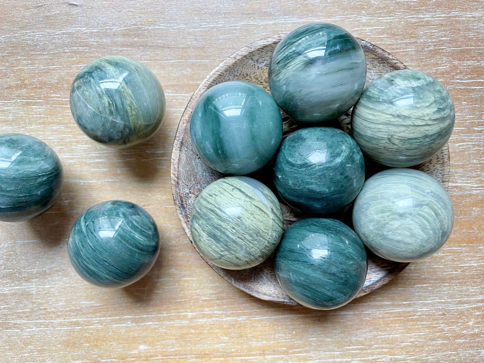 Green Hair Jasper Sphere