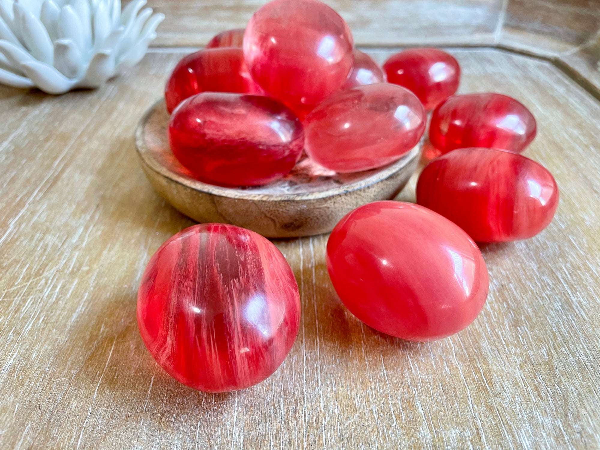 Cherry Quartz Palm Stones