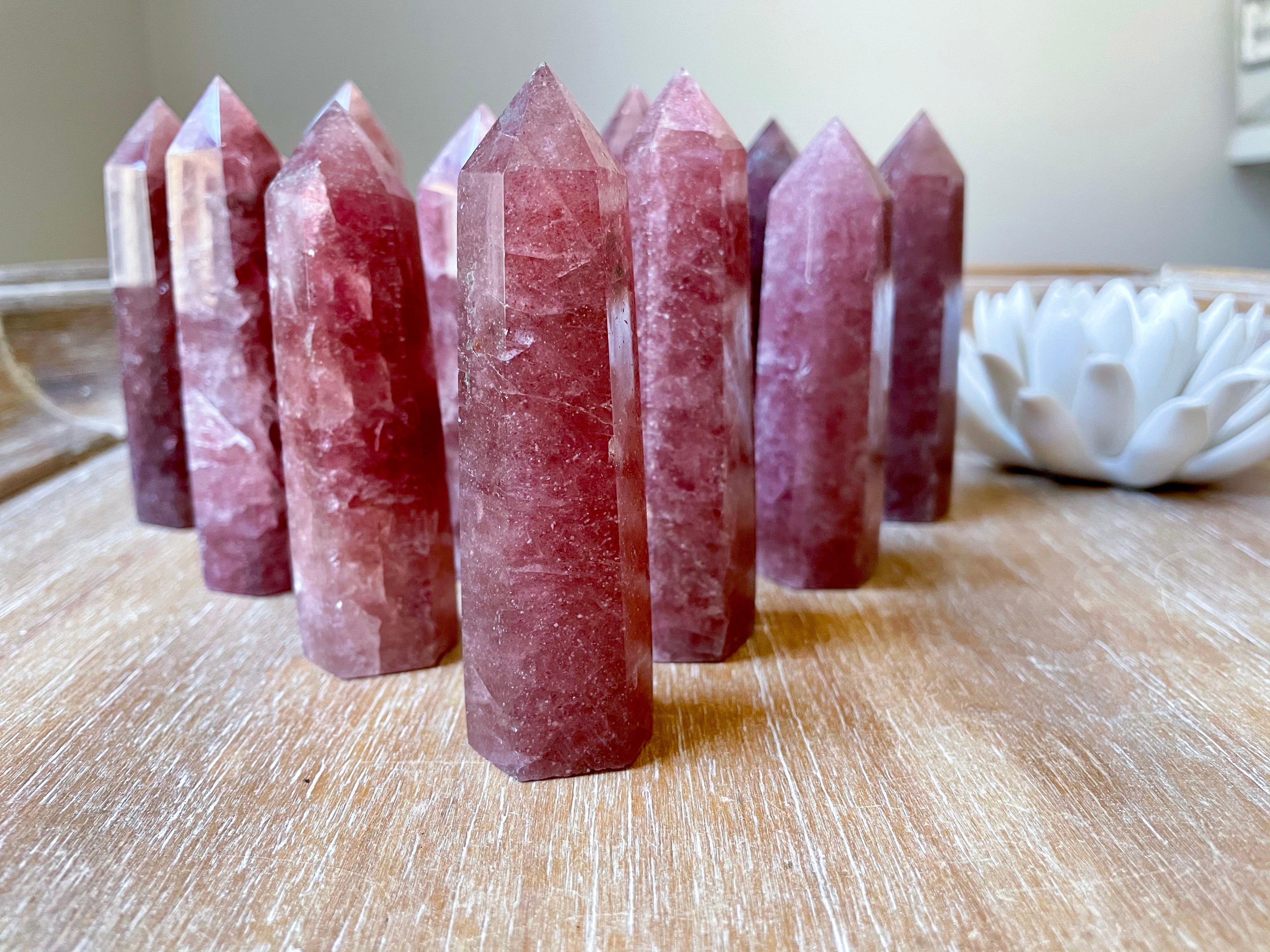 Strawberry Quartz Point - Angelic Roots