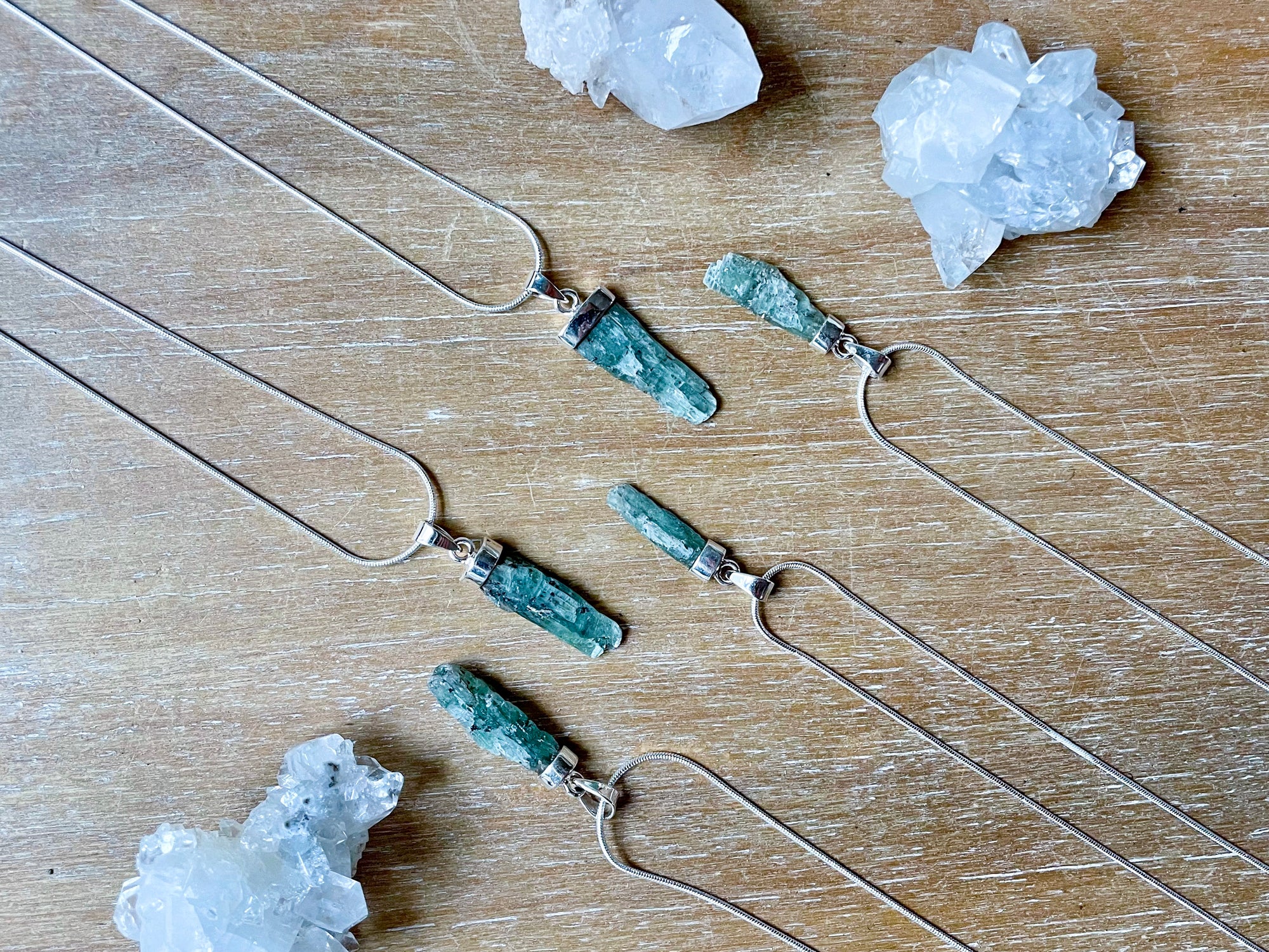 Green Kyanite Sterling Silver Necklace